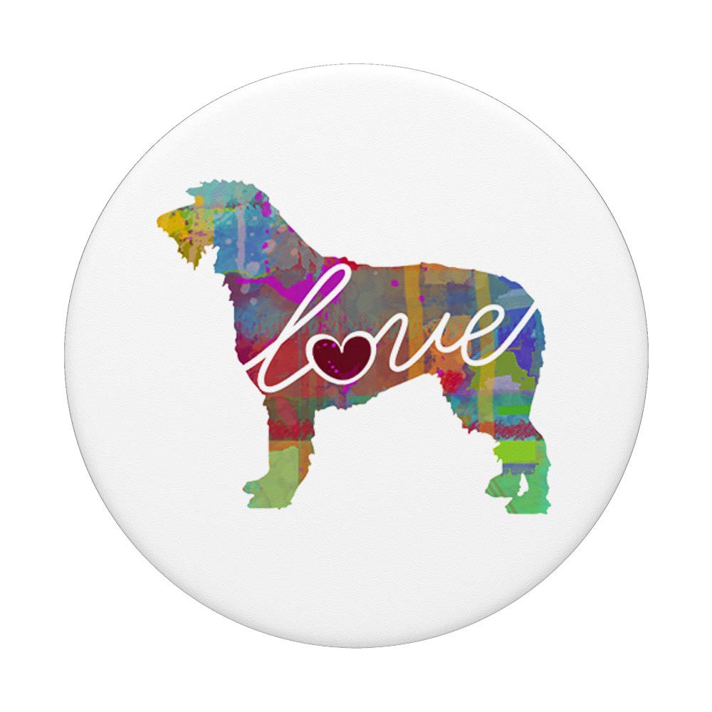 Irish Wolfhound Dog Colorful Waterprint PopSockets PopGrip - Swappable Phone Grip for iPhone, Samsung & Tablets - Perfect Gift for Dog Lovers & Pet Owners