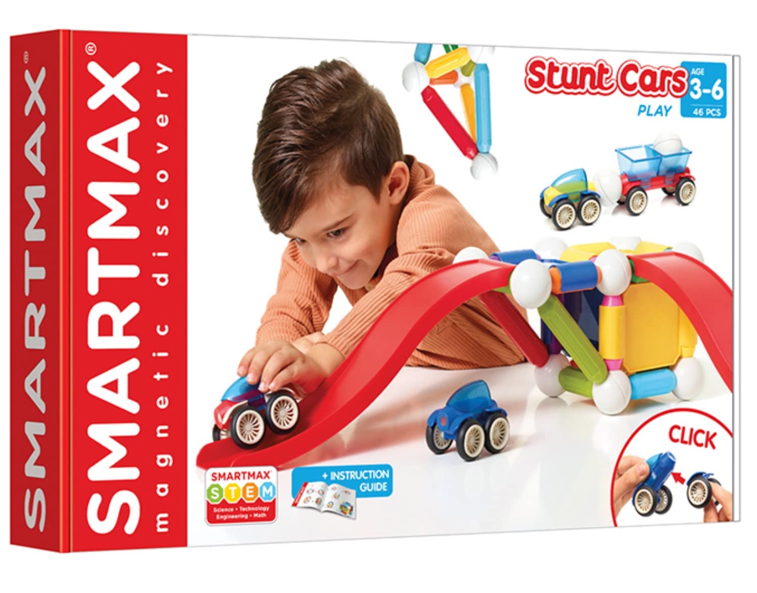 SmartMax Basic Stunt Set - Magnetic Building Toys for Kids STEM Learning | Creative Construction Play for Boys & Girls Ages 3+ | Perfect for Home, Classroom & Daycare Activities