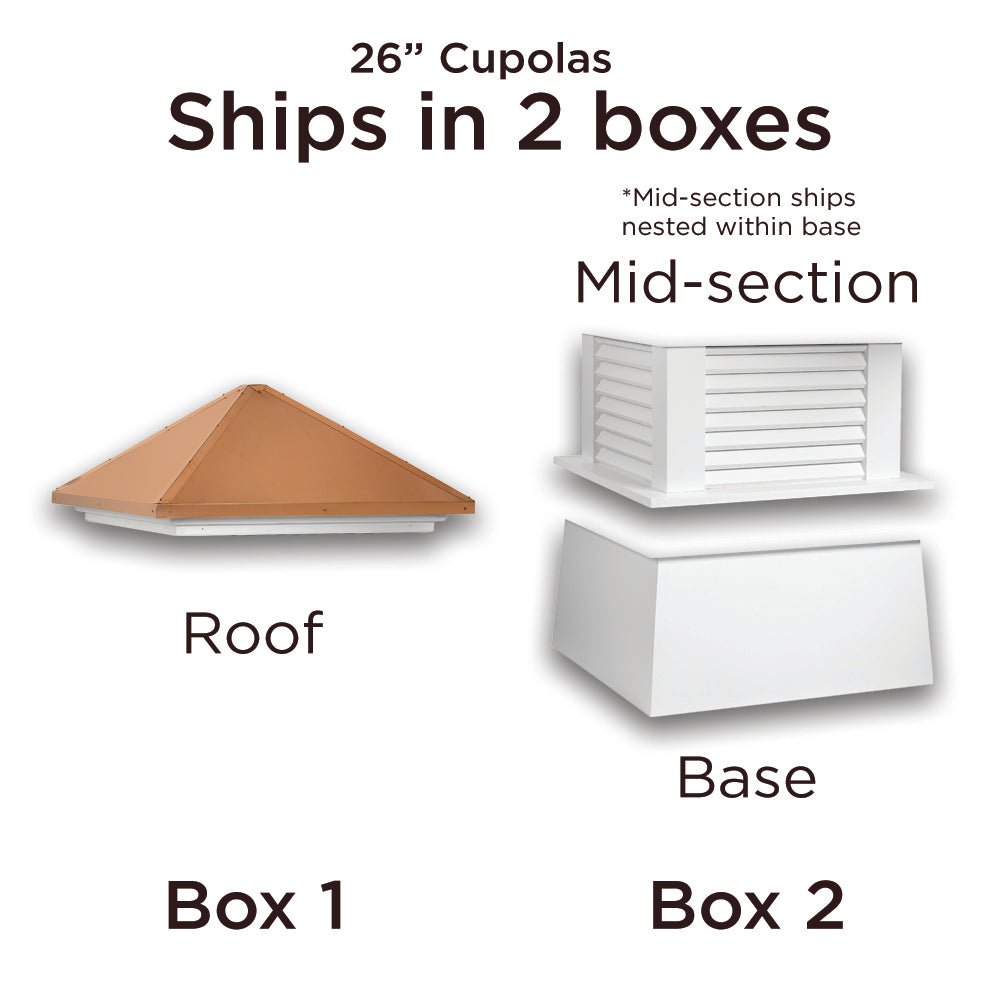 Westport Vinyl Cupola - Weatherproof & Durable Decorative Roof Dome for Home & Garden - Perfect for Barns, Sheds & Outdoor Structures