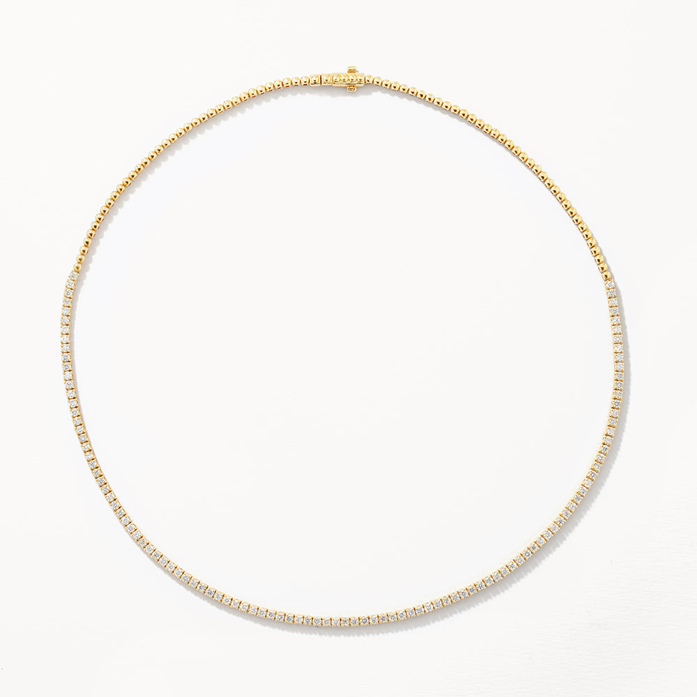 10K Gold Diamond Tennis Necklace for Women - Elegant Layered Jewelry for Weddings, Parties & Special Occasions