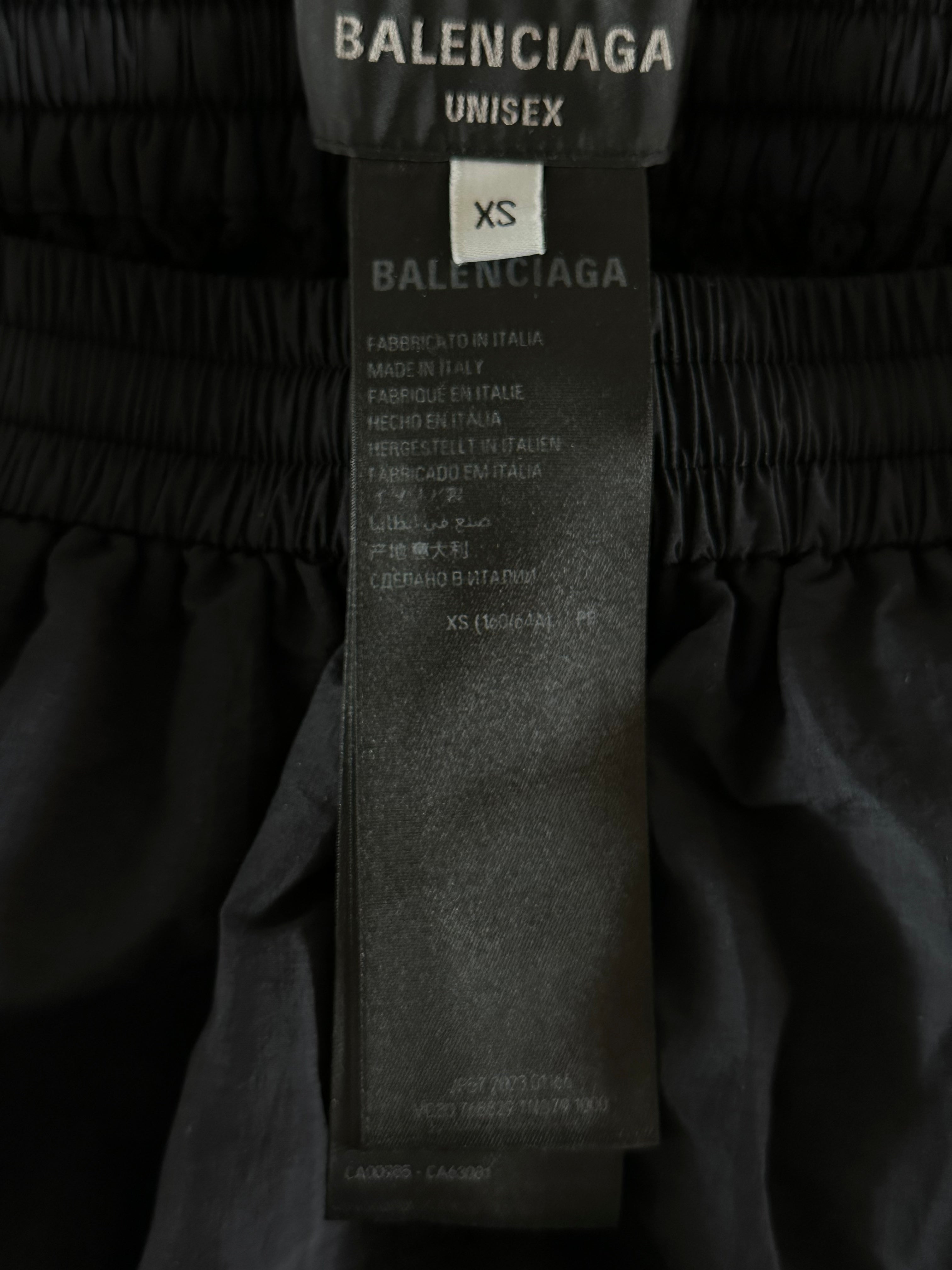 Balenciaga Black & White Embroidered Logo Oversized Trackpants - Men's Luxury Athletic Joggers for Casual Wear & Street Style Fashion