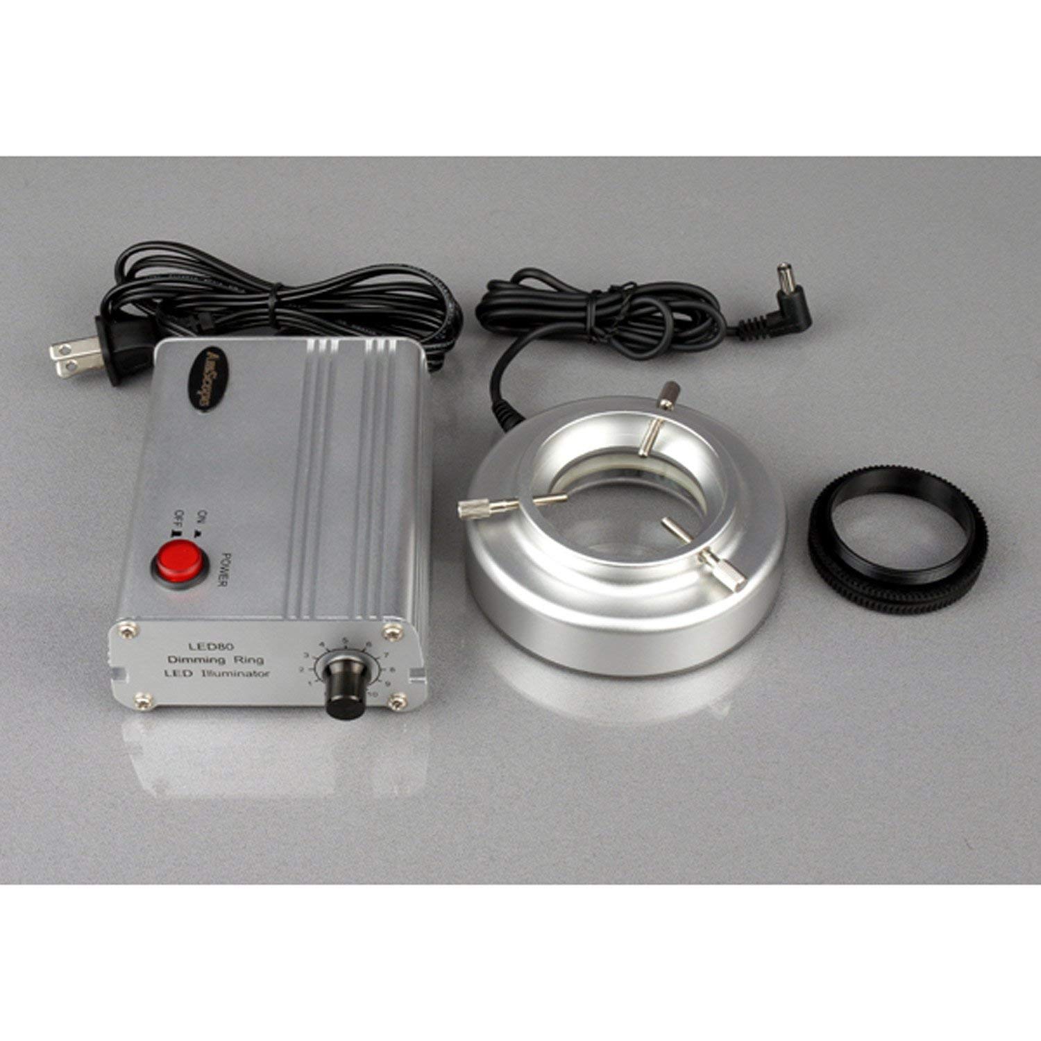 AmScope LED-80MW 80-LED Microscope Ring Light for Lab & Inspection