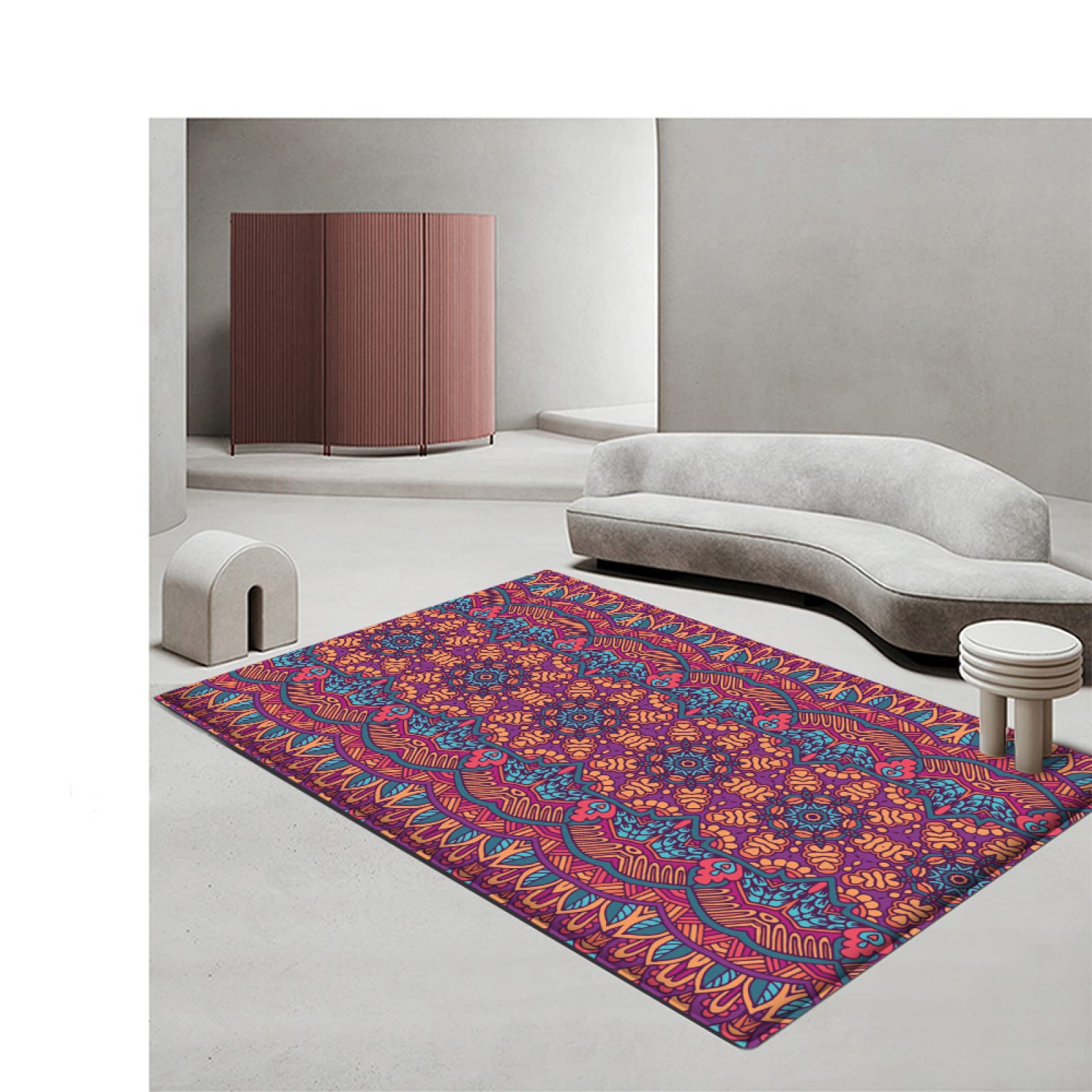 Luxury Boho Style Washable Area Rug - Soft & Comfortable 4x6ft Romantic Decorative Rug for Living Room, Bedroom, Office & Study | Perfect for Home Decor, Cozy Spaces & Boho Chic Interiors