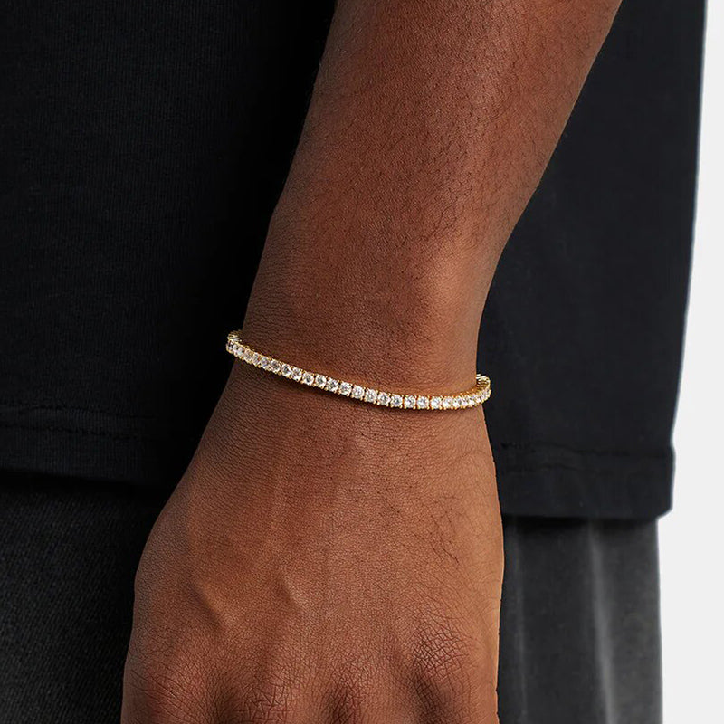 Moissanite Tennis Bracelet for Women - 925 Sterling Silver & 14k Gold Plated - Adjustable Sizes 6-8