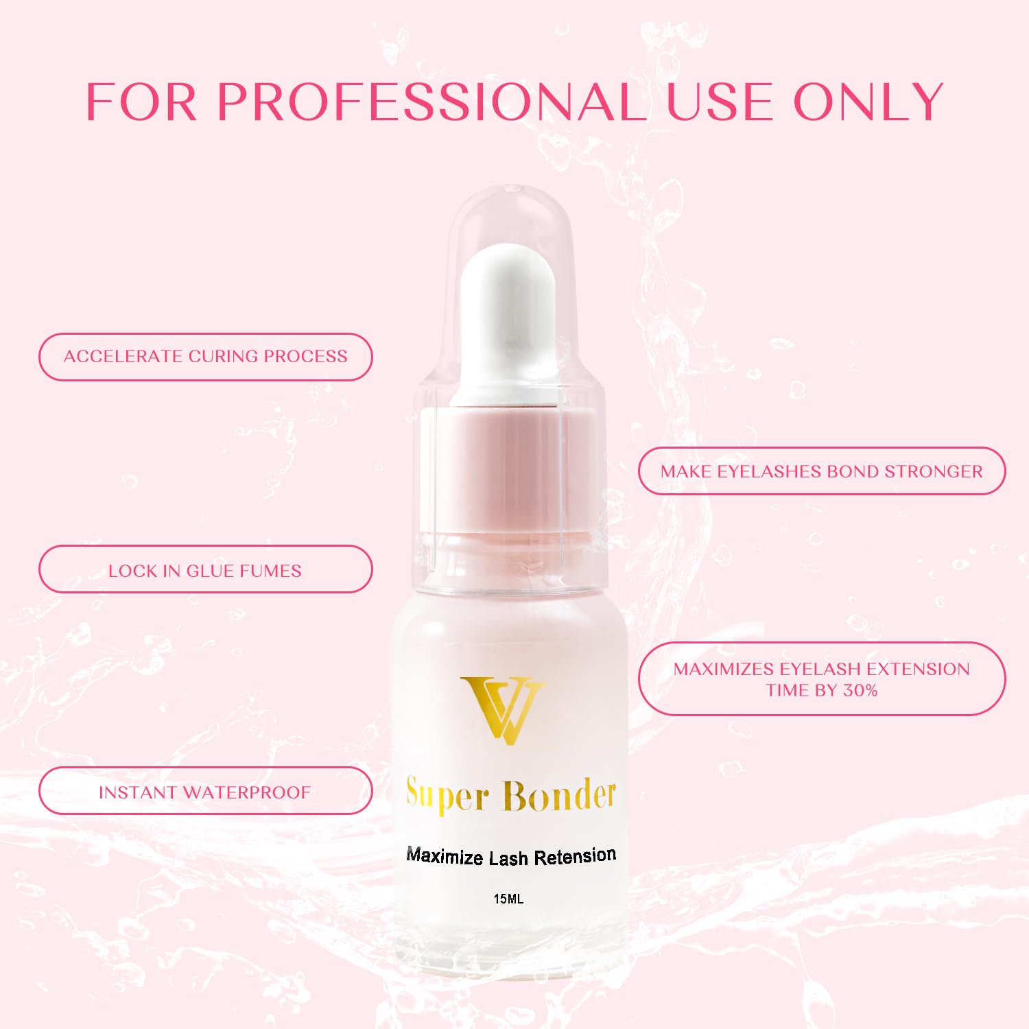 VAVALASH Professional Eyelash Extension Bonder & Glue Accelerator - 15ml Waterproof & Oil-Proof Formula for Longer Lash Retention & Faster Drying | Perfect for Salon Professionals & DIY Lash Extensions at Home