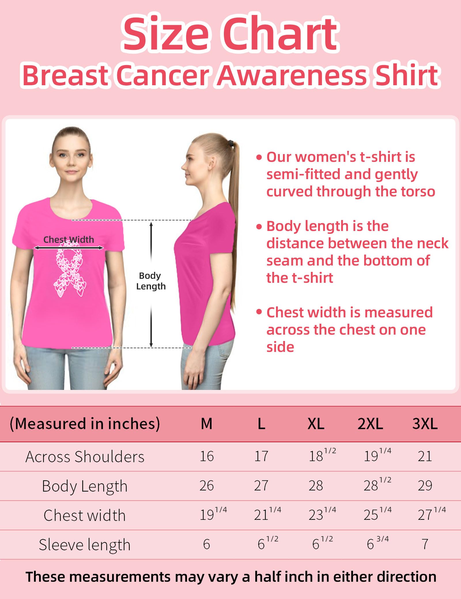 **Pink Ribbon Breast Cancer Awareness T-Shirts for Women - Support Squad & Survivor Shirts - Wear for Fundraisers, Walks & Awareness Events**