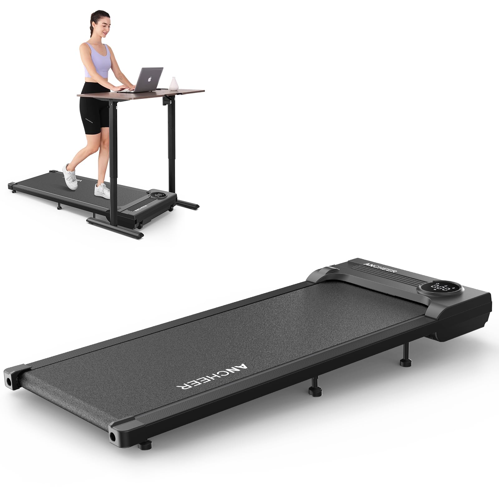 ANCHEER 2 in 1 Under Desk Treadmill for Home Office - 2.5HP Quiet Walking Pad with LCD Display, Portable Treadmill for Walking & Jogging - Perfect for Home, Office & Small Spaces Workout