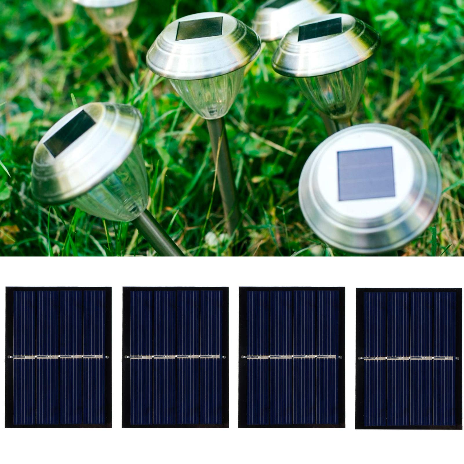 4Pcs 2V Solar Panel System for DIY Lawn Lights, Wall Lights & Solar Toys - Perfect for Outdoor Garden Decor, Home Projects & Renewable Energy Education