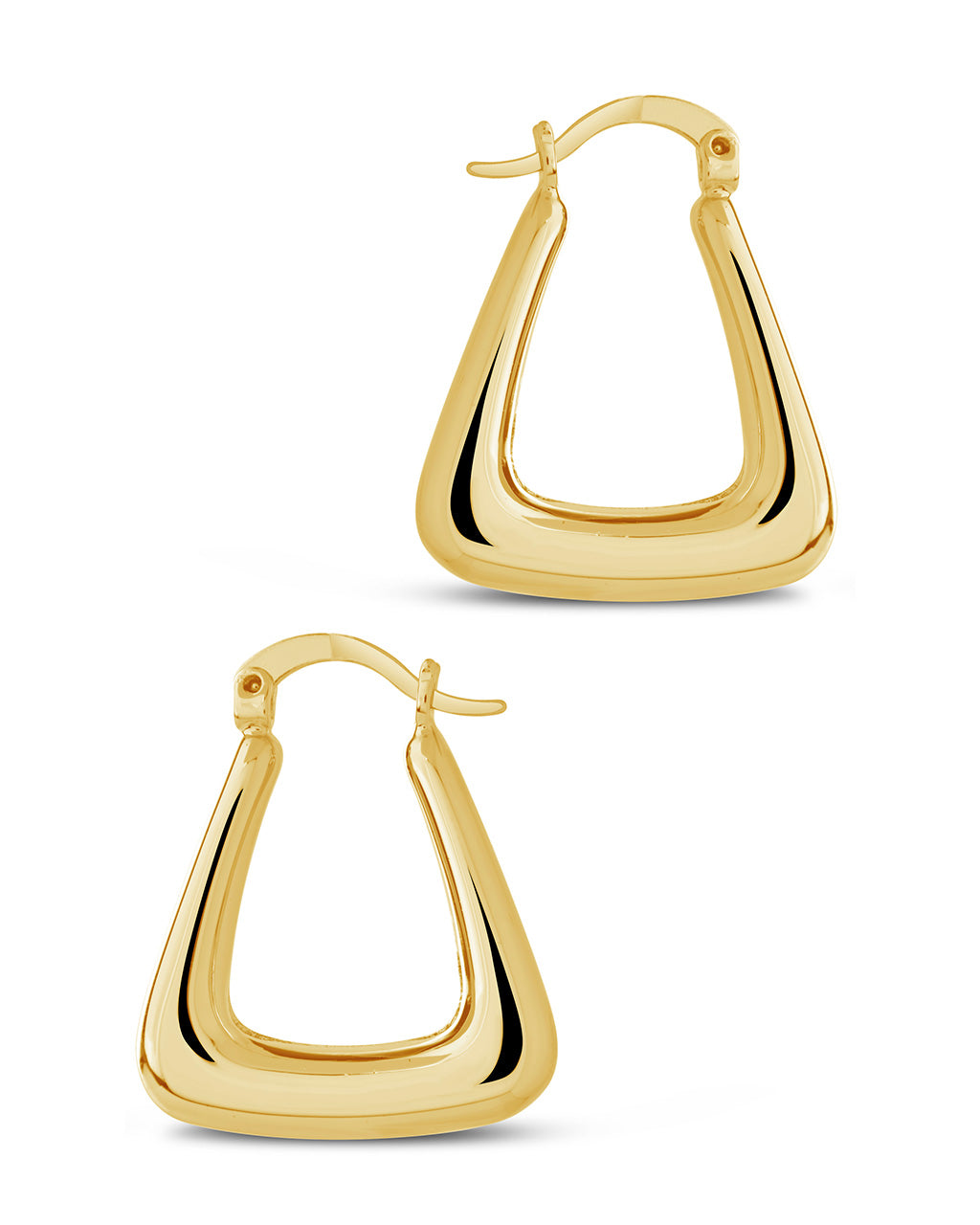 Sage Green Triangular Hoop Earrings for Women - Minimalist Dainty Gold Plated Geometric Earrings - Perfect for Everyday Wear, Office & Date Night