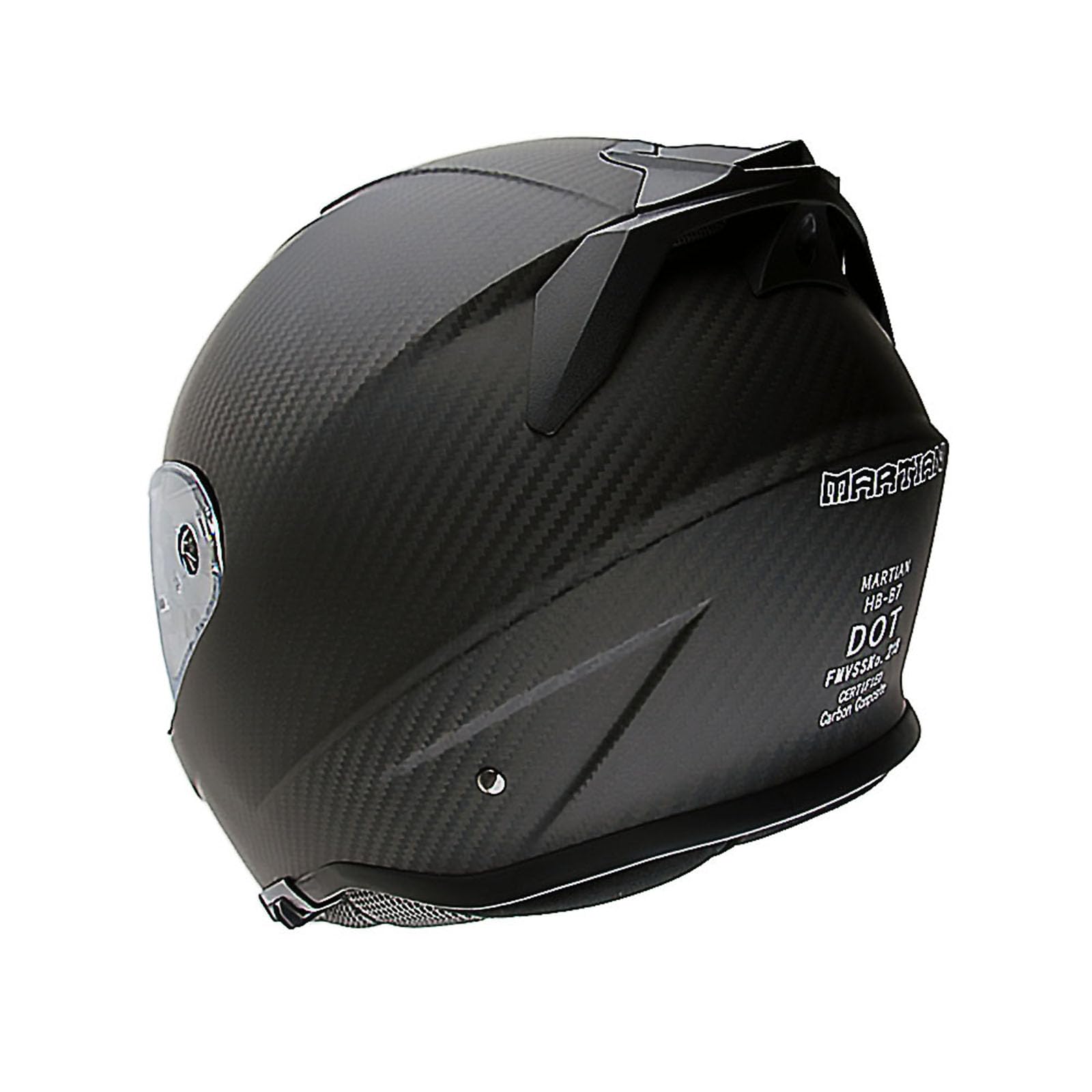 Martian Genuine Carbon Fiber Motorcycle Full Face Helmet - DOT Approved Black - Perfect for Street Biking, Racing & Safety Protection