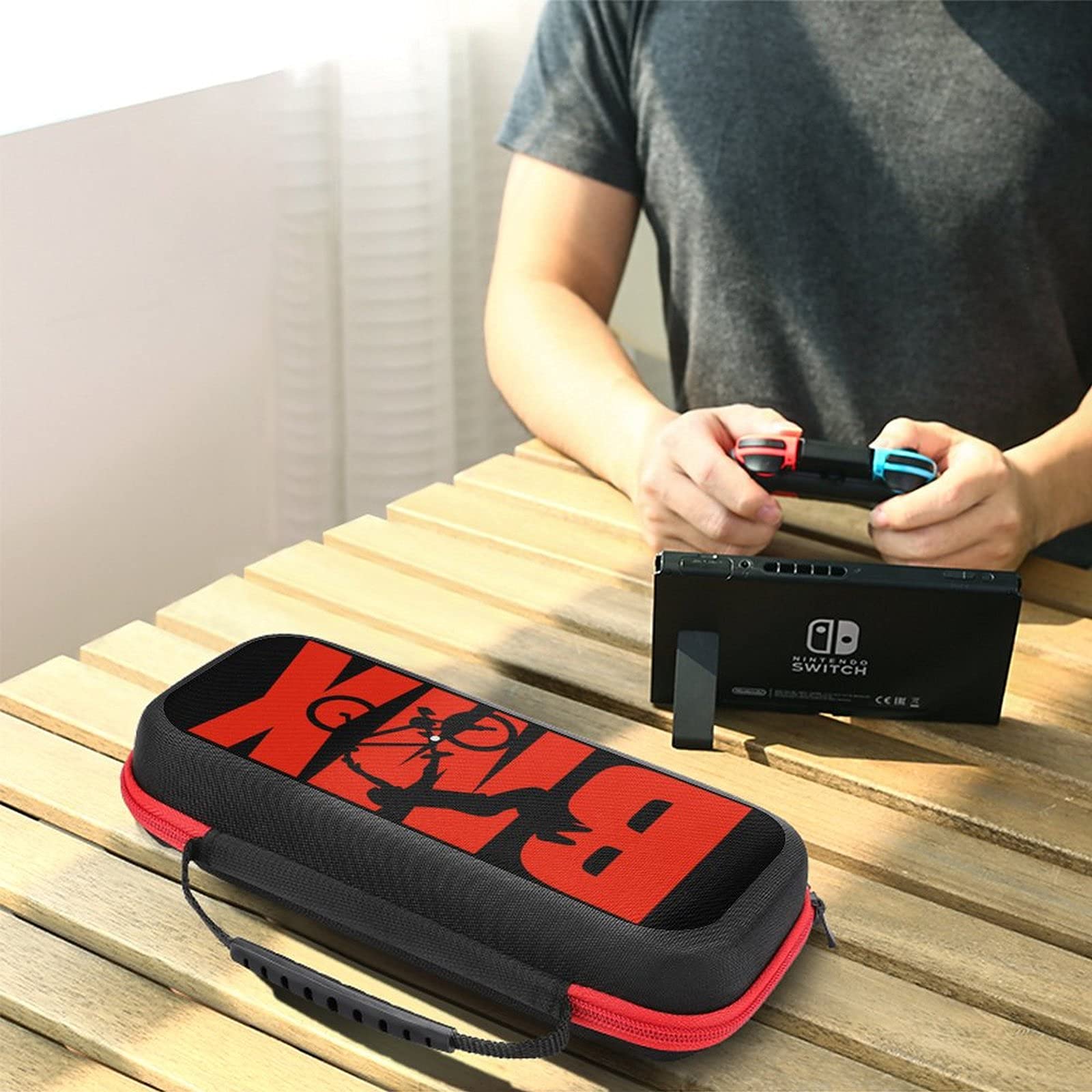 Premium Hard Shell Carrying Case for Nintendo Switch - Durable Travel Pouch with BMX Silhouette Design, Protective Storage for Console & Accessories - Perfect for Gaming On-The-Go, Commuting, and Travel