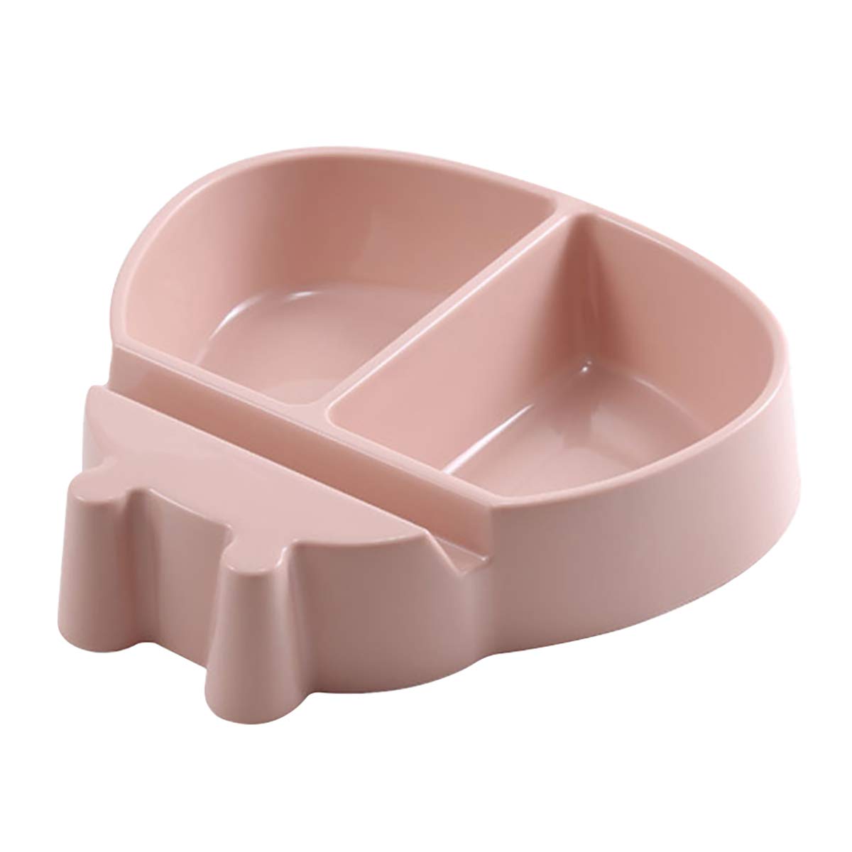 Homeemoh Multi-Function Snacks Storage Box with Phone Slot - Double Grid Plastic Snack Bowl for Fruits, Nuts & Chips - Pink Kitchen Organizer for Parties, Movie Nights & Lazy Snacking