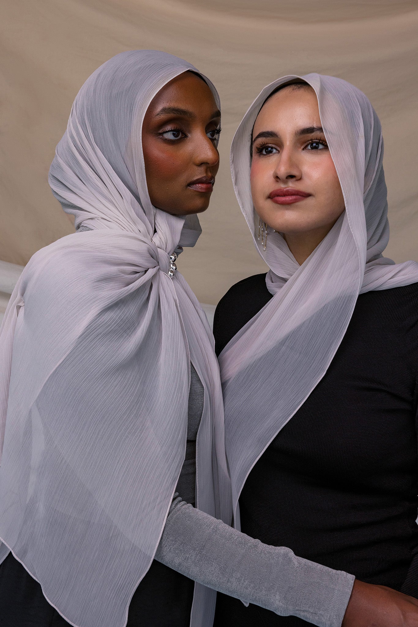 Elegant Sterling Silver Crinkle Chiffon Scarf - Lightweight & Versatile Fashion Accessory for Women - Perfect for Parties, Weddings & Everyday Wear