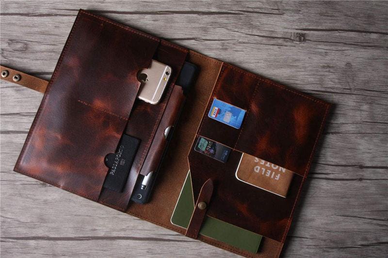 Premium Embossed Leather Laptop Sleeve for Dell - Durable Protection for MacBook, Work & Travel