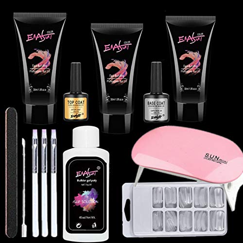 Professional Quick Builder Nail Gel Kit with LED Lamp - DIY Nail Extension & Enhancement Set for Beginners | Perfect for Home Salon & Nail Art Practice