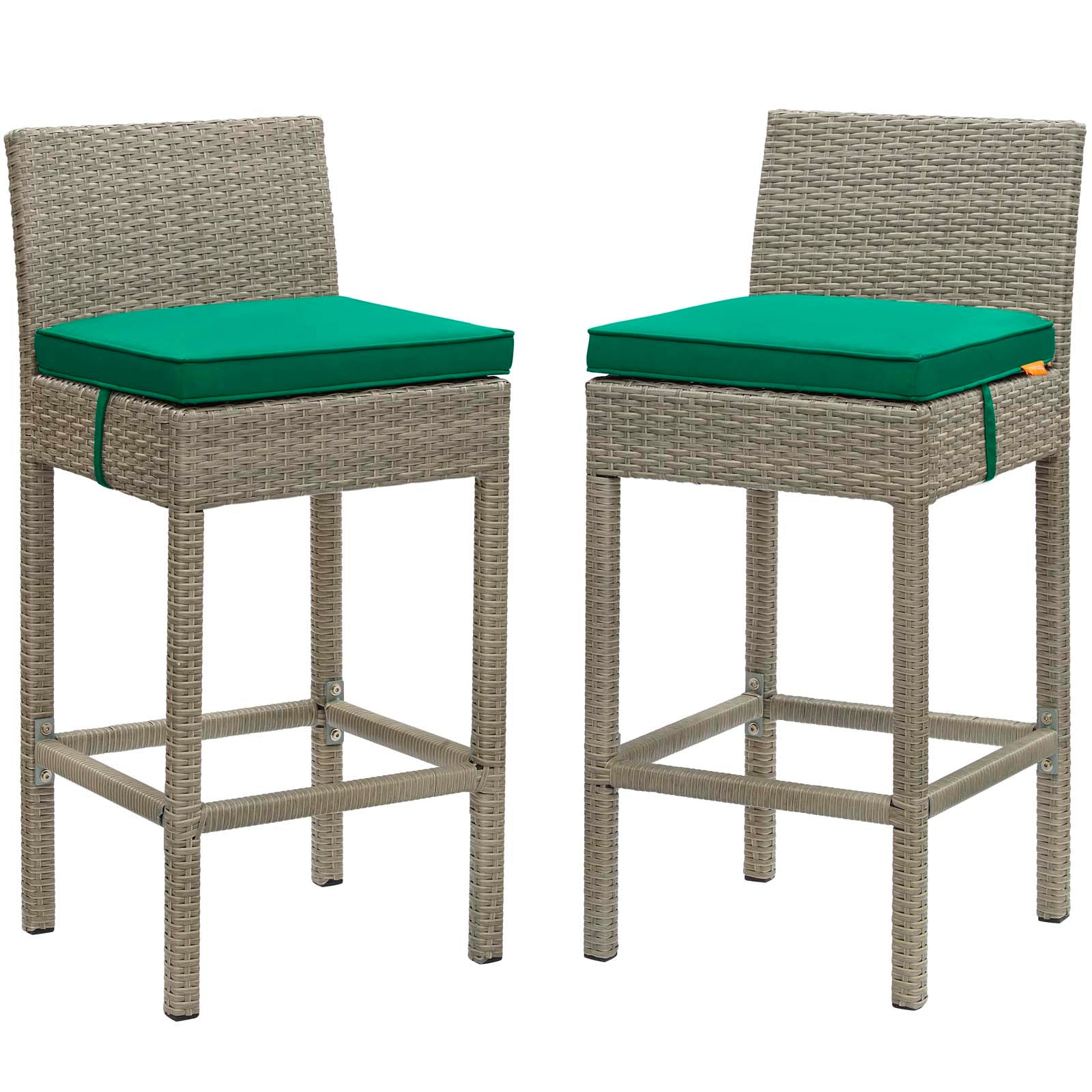 2-Piece Outdoor Wicker Rattan Bar Stool Set - Patio, Garden & Poolside Seating for Relaxing & Entertaining