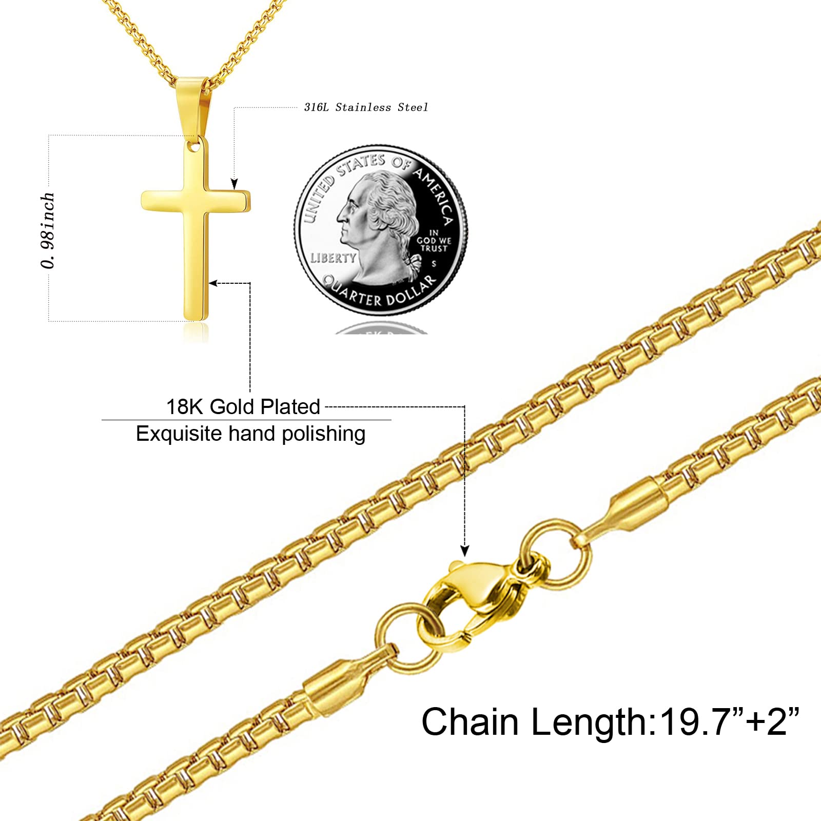 Elegant Small Cross Pendant Necklace for Women - Minimalist Sterling Silver Religious Jewelry - Perfect Mothers Day Gift, Birthday Present for Her - Ideal for Church, Weddings & Everyday Wear