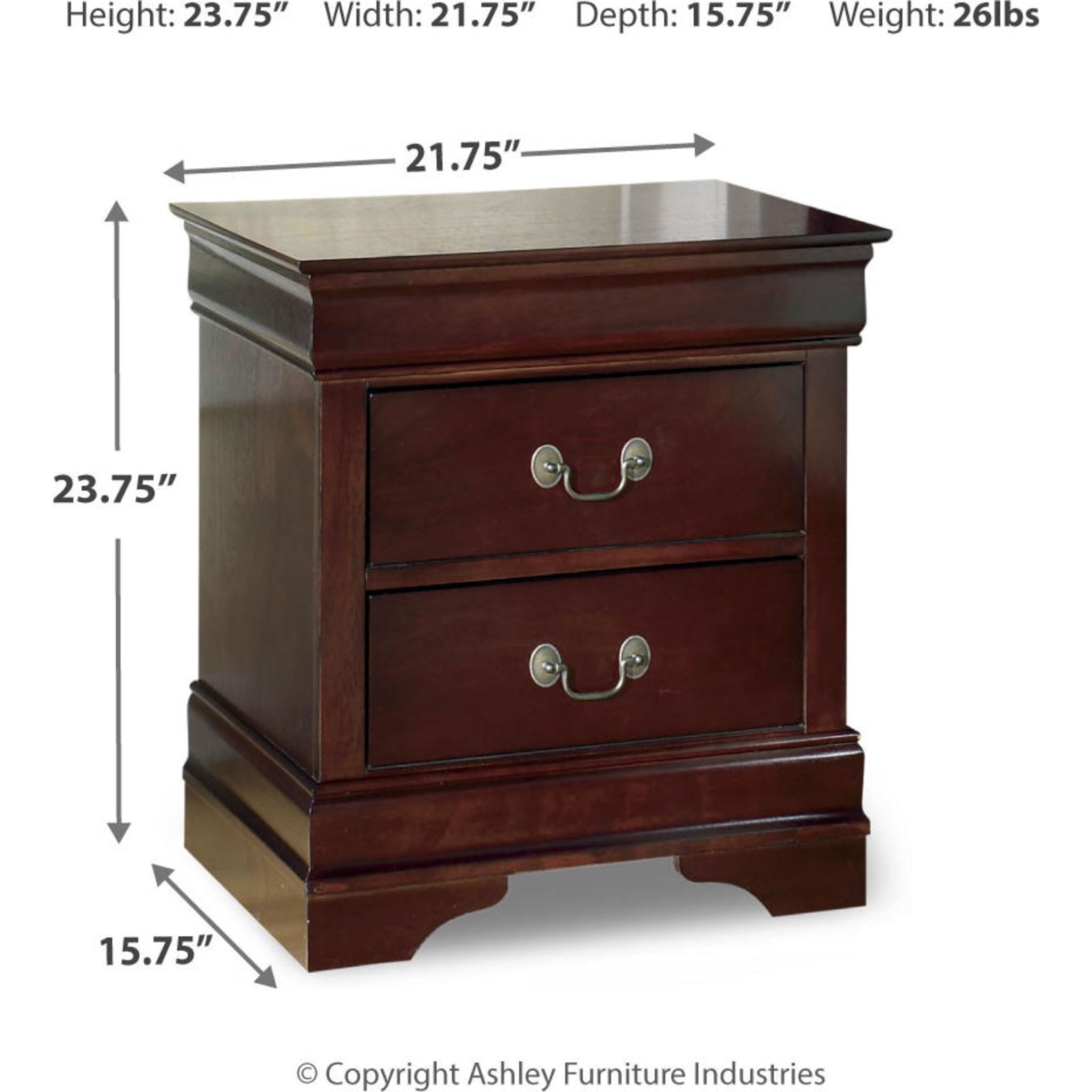 Alisdair Nightstand - Dark Brown Wood Bedside Table with Storage Drawer for Bedroom, Living Room, or Office