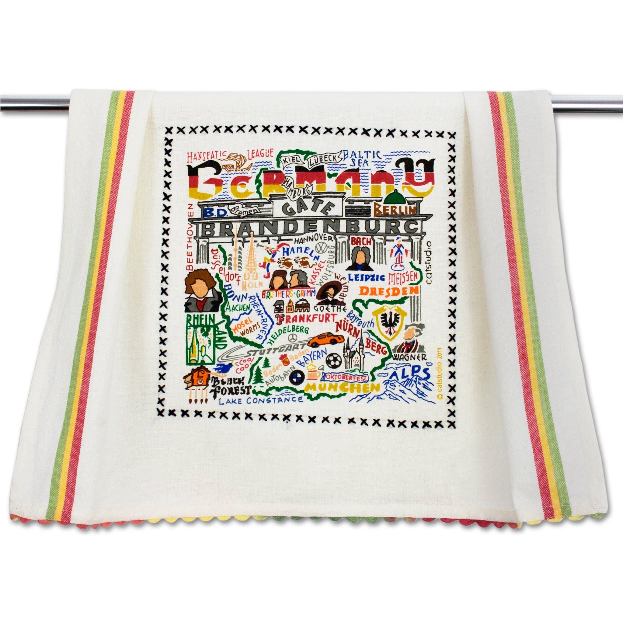 Premium Catstudio Germany Dish & Hand Towel Set - Absorbent Cotton Kitchen, Bar & Bathroom Towels for Drying Dishes, Hands & Cleaning - Perfect for Home, Restaurant & Hotel Use