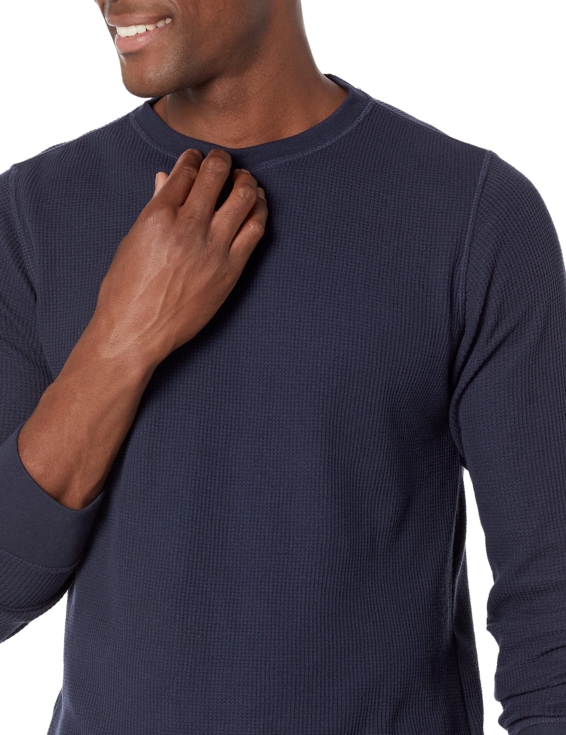 Amazon Essentials Men's Regular-Fit Long-Sleeve Waffle Henley Shirt - Soft Cotton Thermal Top for Casual Wear & Layering in Cool Weather