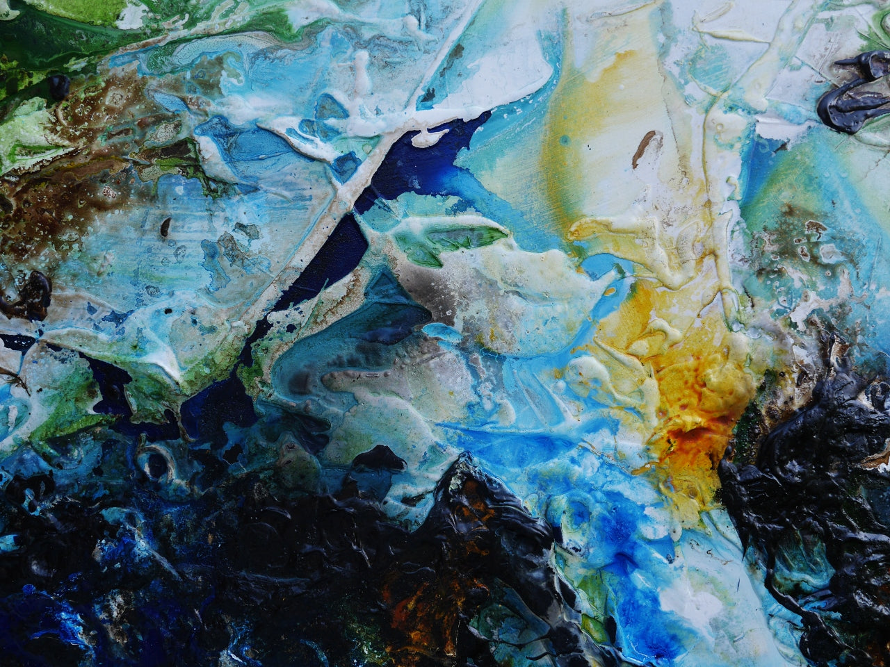 Blue Summer 210cm x 100cm Textured Abstract Canvas Wall Art - Modern Home Decor for Living Room, Bedroom & Office