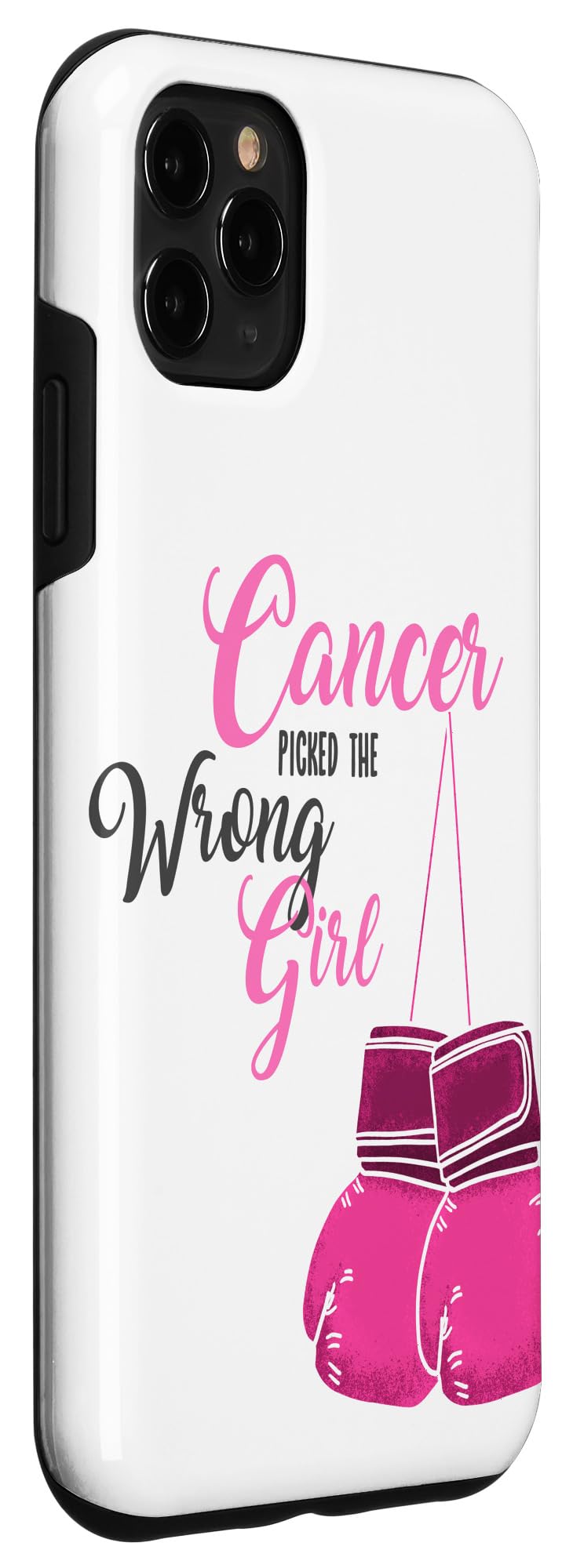 iPhone 11 Pro Max Case - Pink Ribbon Breast Cancer Awareness & Boxing Theme Design - Perfect for Women's Health Support & Fitness Enthusiasts | Great for Gym, Workouts & Everyday Use