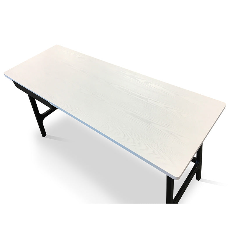 Modern MOREY Study Desk in White & Black - Perfect for Home Office, Dorm Room, and Small Spaces