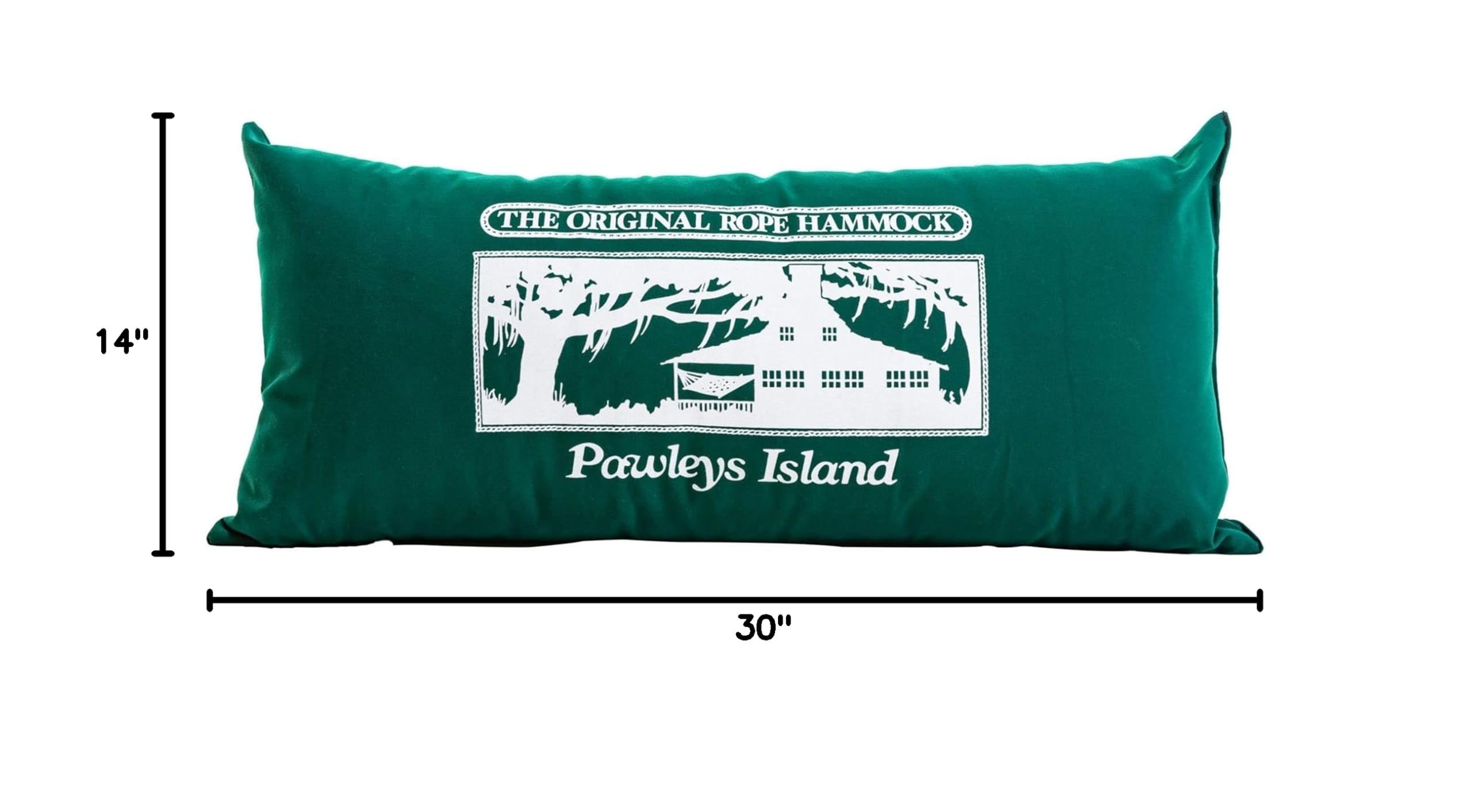 Original Pawleys Island The Hammock Shop - Premium Green Hammock Pillow with Sunbrella Fabric & Hook & Loop Fasteners | Handcrafted in USA | Perfect for Backyard Relaxation, Beach Lounging & Outdoor Adventures