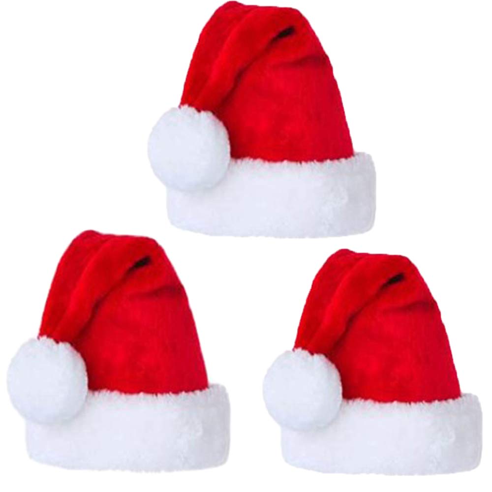Velvet Santa Hat for Adults & Kids - Soft Plush Christmas Hat for Holiday Parties, Xmas Photos & Festive Decor