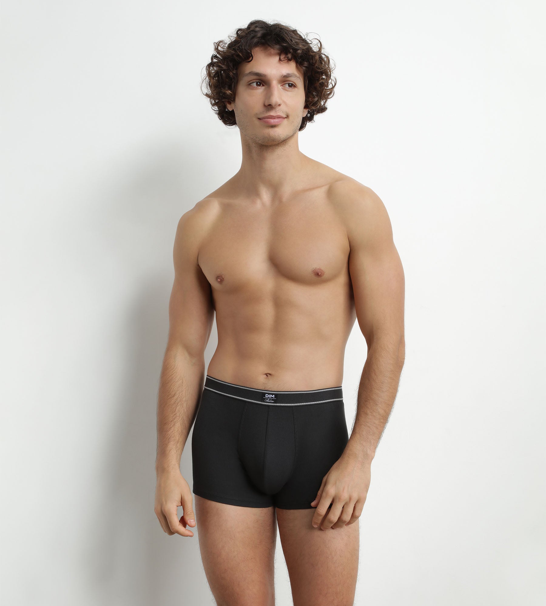 Men's Black Ribbed Modal Cotton Boxer Briefs - Soft, Breathable & Stylish Underwear for Everyday Comfort & Lounge Wear