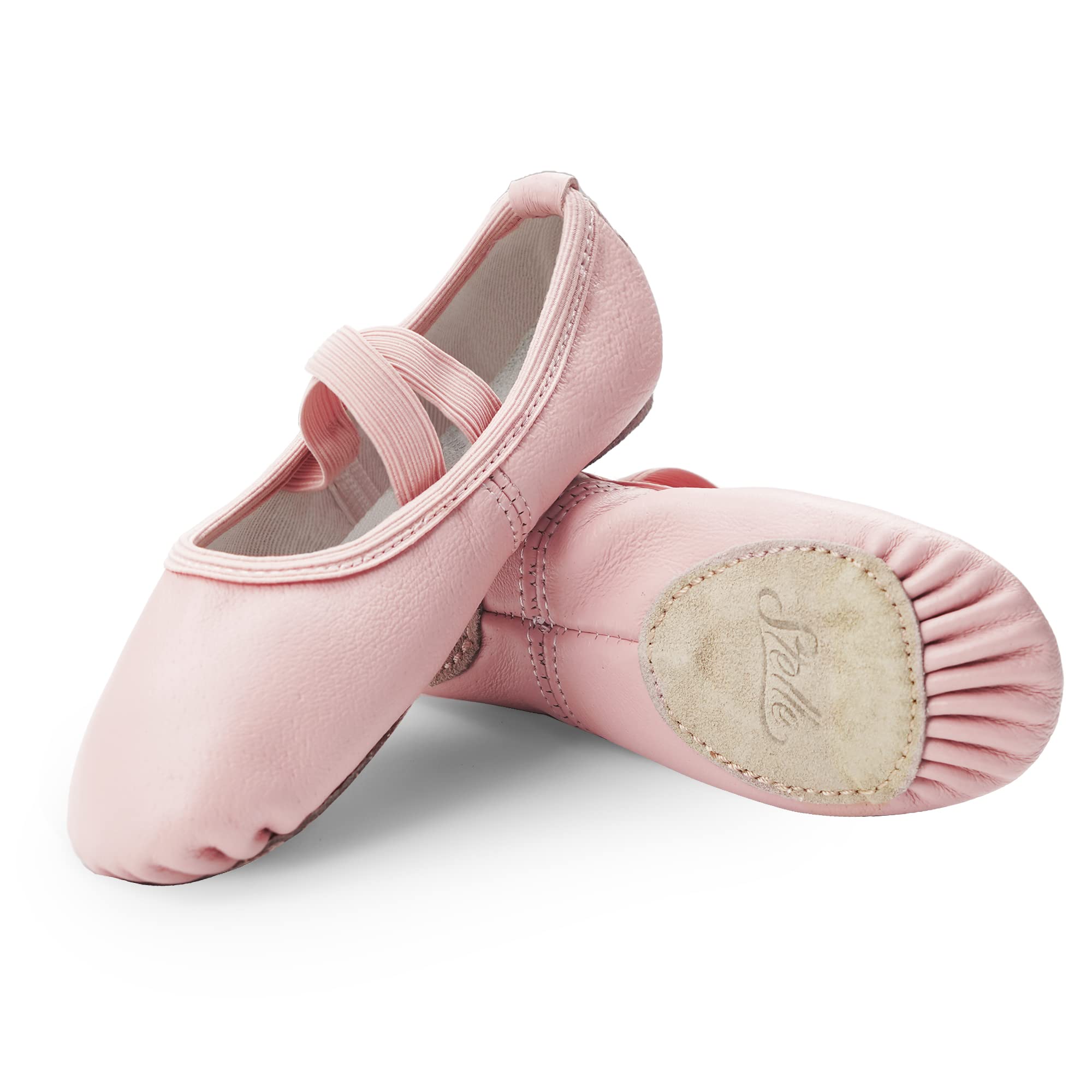 Stelle Genuine Leather Ballet Shoes for Girls - Toddler/Little Kid/Big Kid Ballerina Dance Slippers | Perfect for Ballet Class, Recitals & Dance Performances
