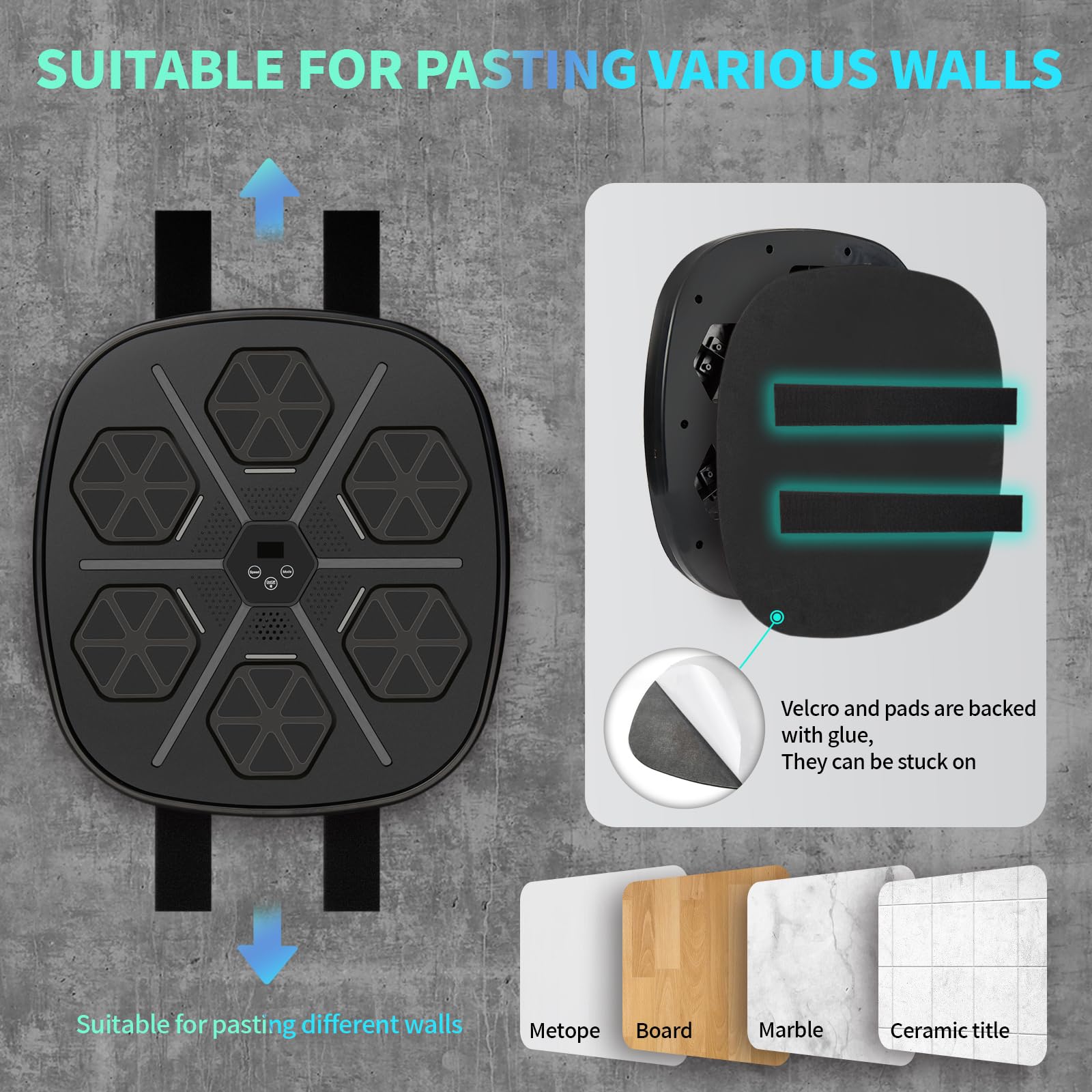 Smart Musical Boxing Machine for Adults - Wall Mounted Punching Bag with Music for Home Gym & Fitness Training - Perfect for Stress Relief, Cardio Workouts & Boxing Practice