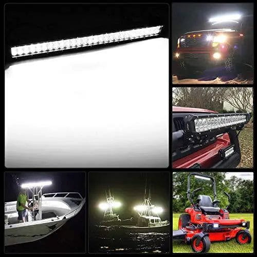 25 Inch 162W Double Row Spot Flood LED Light Bar with 12FT Wire & 3Pin Switch - Waterproof Off-Road Lighting for Trucks, ATVs, Boats, and Emergency Vehicles
