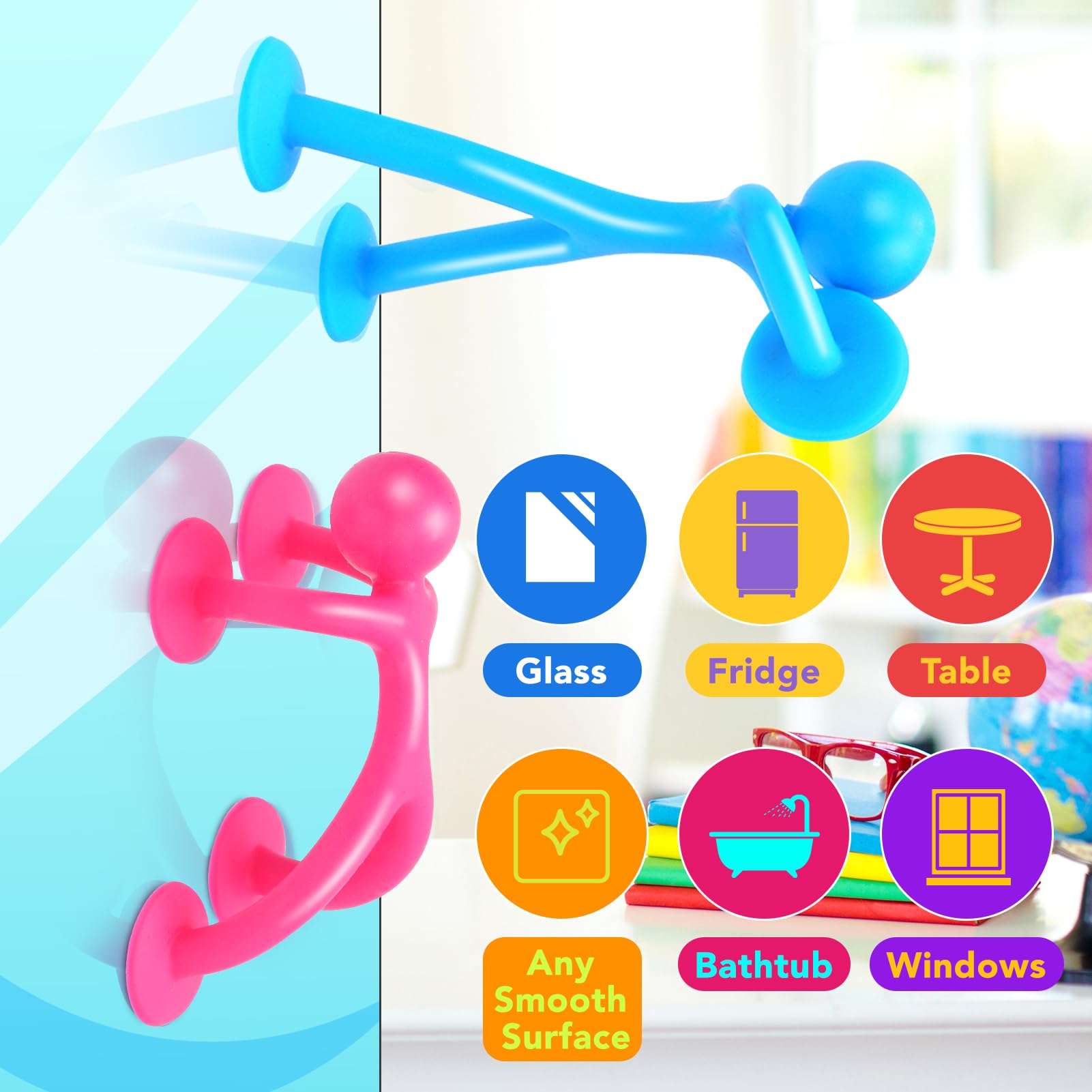 48 Pack Suction Cup Sensory Fidget Toys for Kids with Autism & ADHD - Stress Relief Sensory Toys for Ages 3+, Travel Fidget Toys for Boys and Girls - Perfect for Classroom, Car Rides & Anxiety Relief