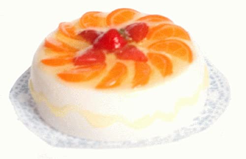 Peach Cake Miniature for Dollhouse - DIY Craft Decor