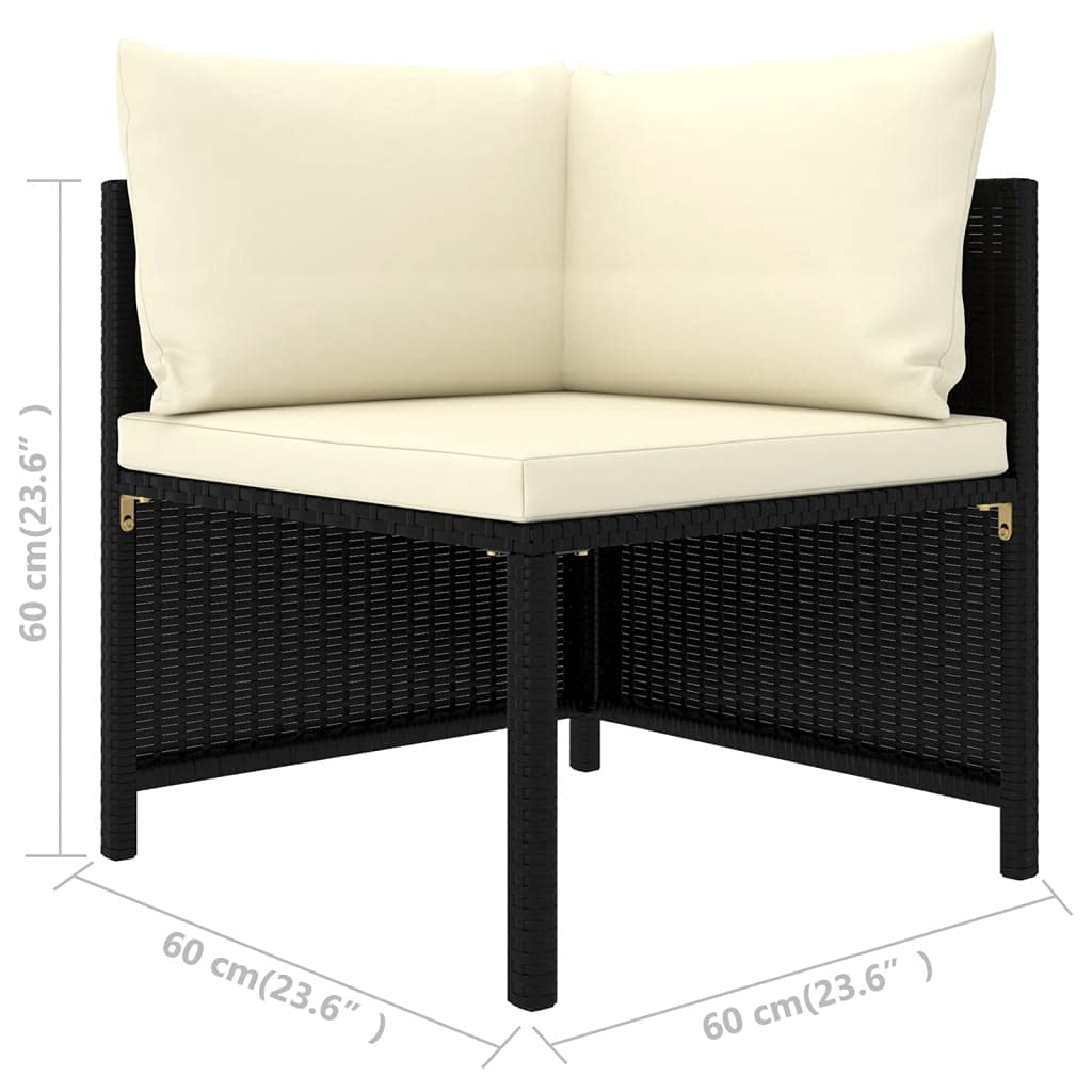 5-Piece Outdoor Garden Sofa Set with Removable Cushions & 2 Footrests - PE Rattan Wicker Sectional Conversation Set for Patio, Backyard, Poolside & Outdoor Lounge Areas