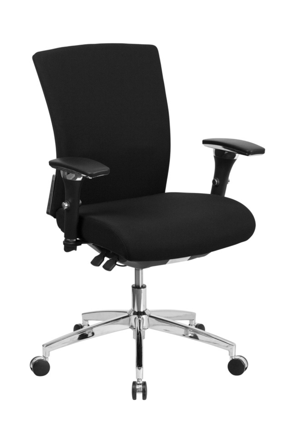 HERCULES Series 24/7 Heavy Duty 300 lb Capacity Black Fabric Ergonomic Office Chair with Seat Slider - Perfect for Long Work Hours, Gaming, and Home Office Use