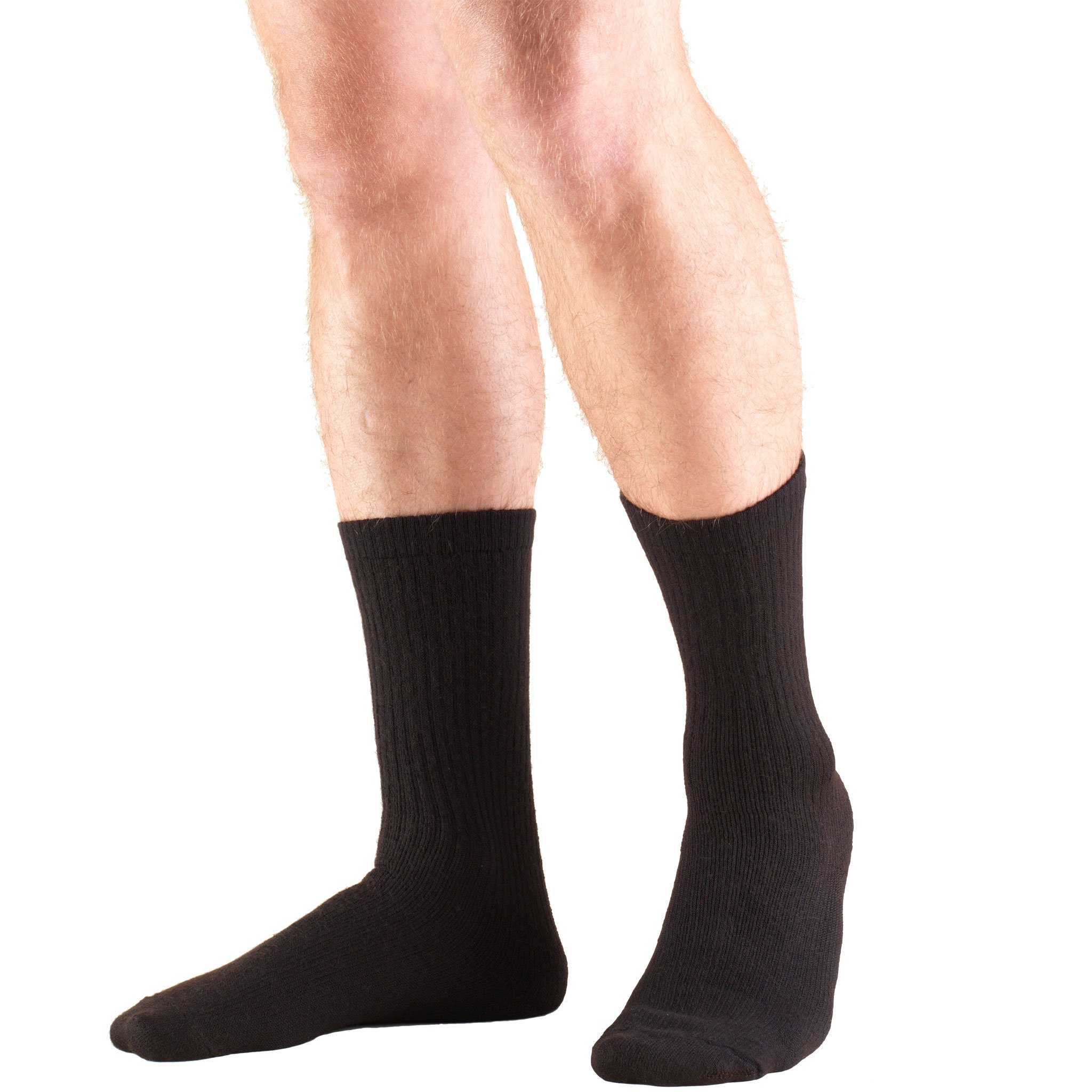 Truform Medical Compression Socks for Men & Women - 8-15 mmHg Graduated Support, Mid-Calf Crew Length (Black, Medium) - Ideal for Circulation, Travel, Running & Recovery