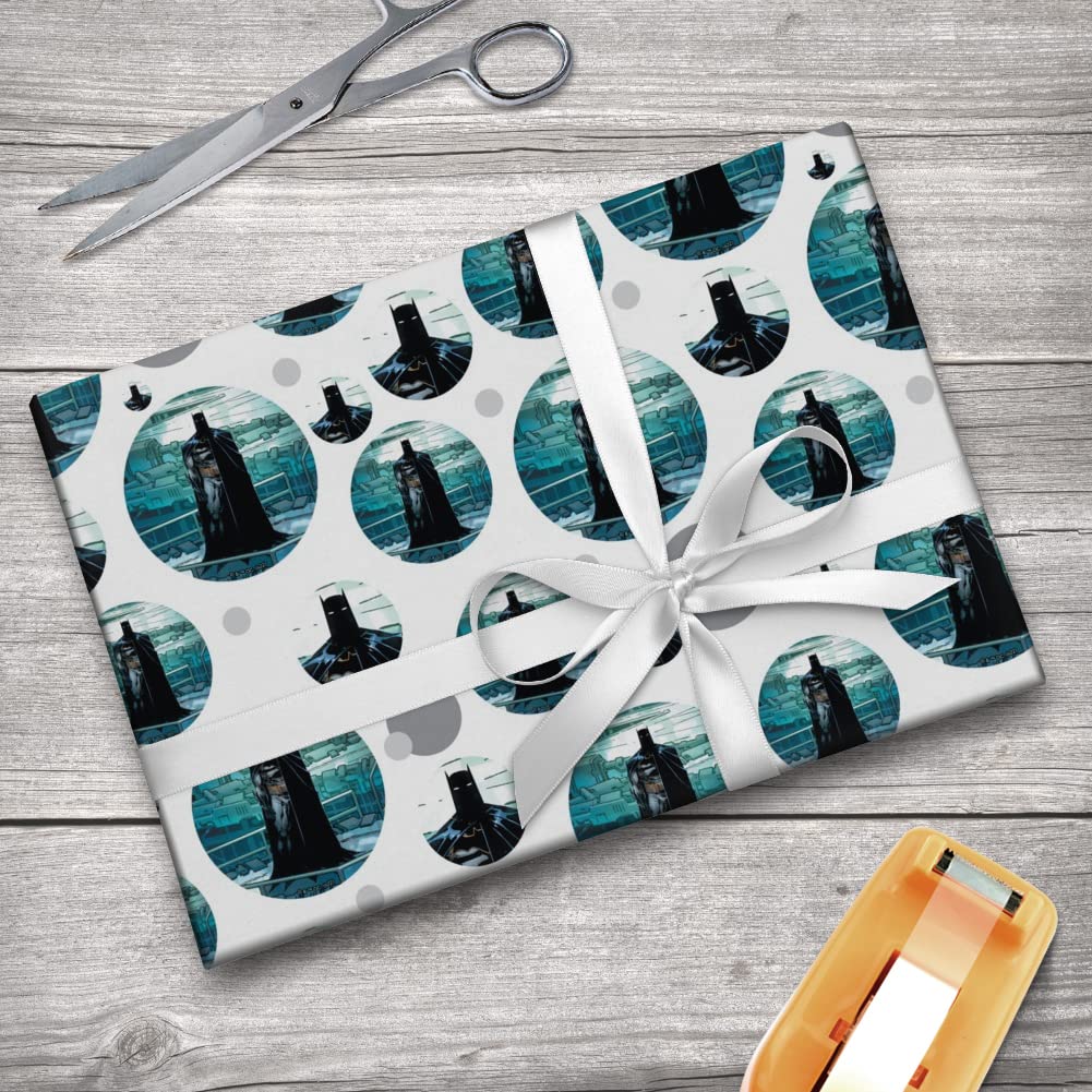 Batman in The Batcave Gift Wrap Paper Roll - Premium Superhero Wrapping Paper for Birthday, Christmas Gifts - Perfect for Comic Book Fans & Batman Collectors