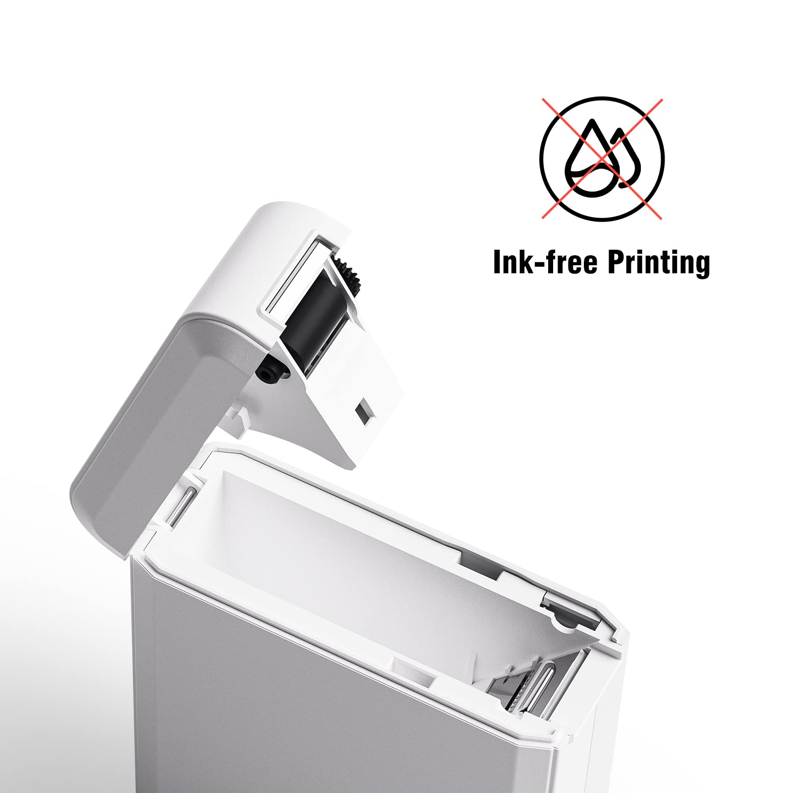 Bluetooth Thermal Label Printer D110 - Portable Inkless Label Maker with Rechargeable Battery, Multiple Templates & iOS/Android Compatibility for Home, Office, Warehouse, Shipping & Organization (White)