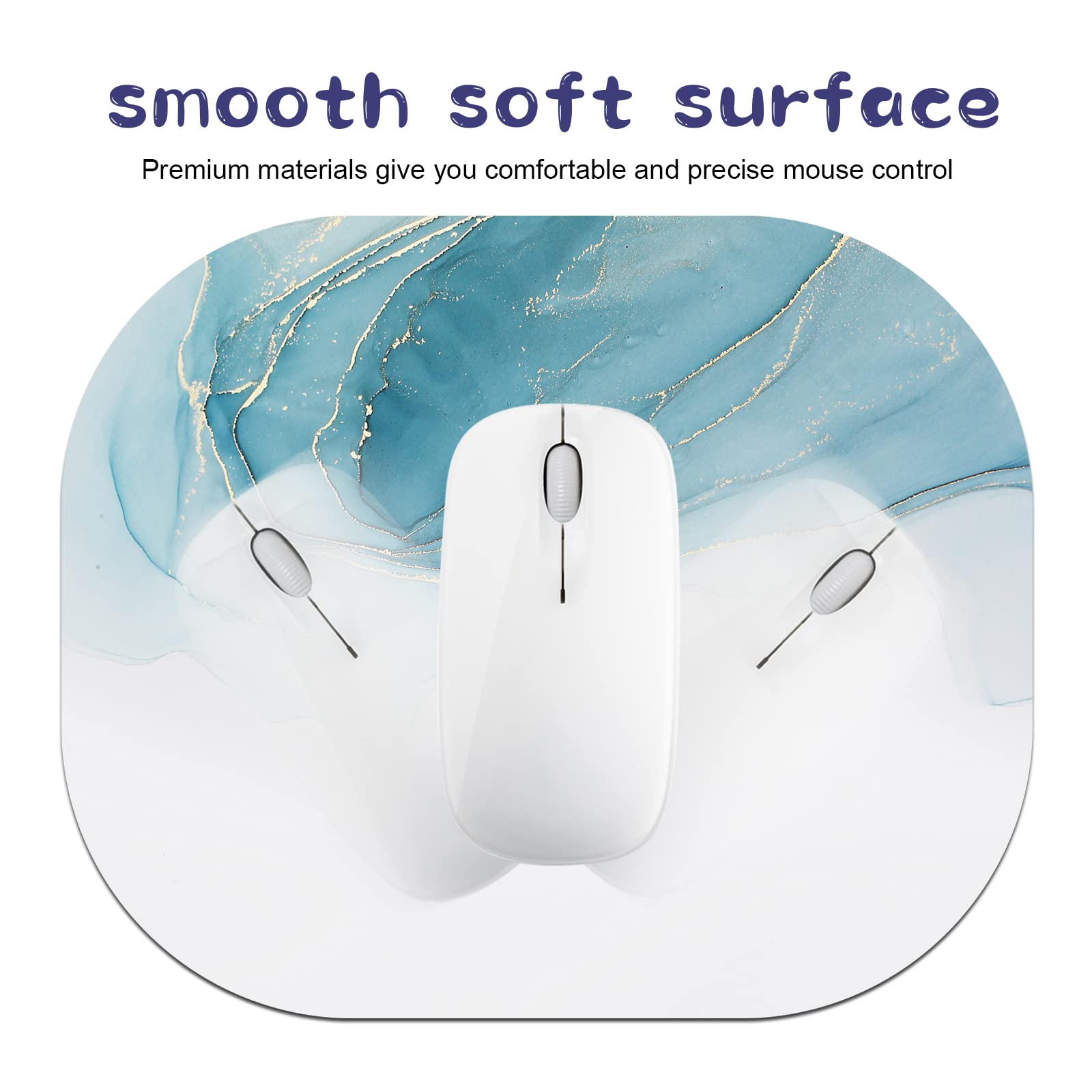 Premium Marble Mouse Pad 6x7 Inches - Non-Slip Mini Desk Mousepad for Laptop, PC & Home Office - Portable Gaming & Work Accessory (Perfect for Office, Gaming Setup & Travel)