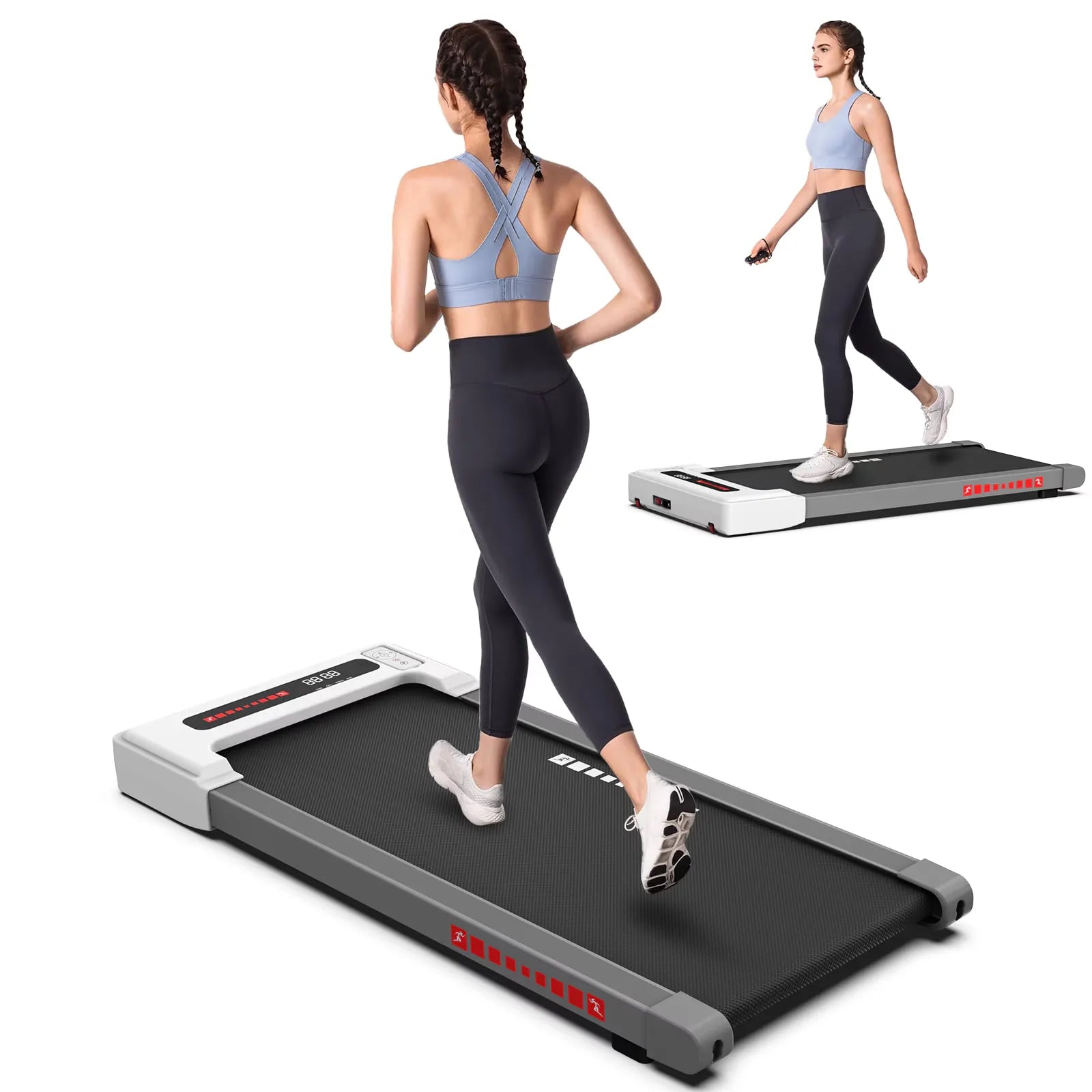 Portable Mini Treadmill for Home & Office - Compact Folding Electric Walking Machine with LCD Display - Perfect for Small Spaces, Apartment Workouts & Under Desk Exercise