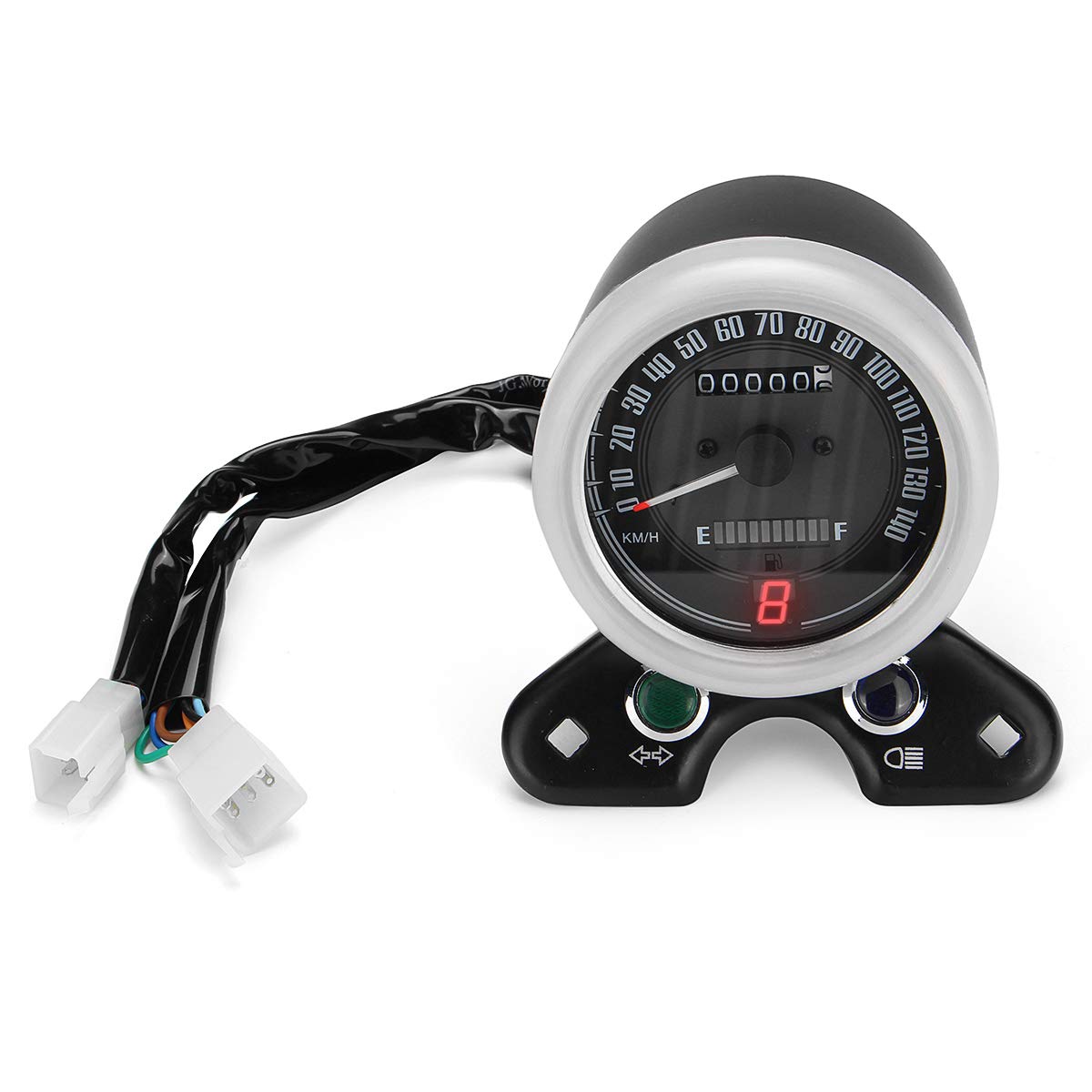 YONGYAO Motorcycle USB Charger with Speedometer, Oil Gauge & LED Signal Light - Retro Multifunction Gear Display for Harley, Cruiser, Touring Bikes (Perfect for Night Riding & Long Distance Travel)