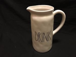 Rae Dunn Large Ceramic Drink Pitcher with Handle - 64oz Water Pitcher for Iced Tea, Lemonade & Cold Beverages - Perfect for Parties, BBQs & Summer Gatherings