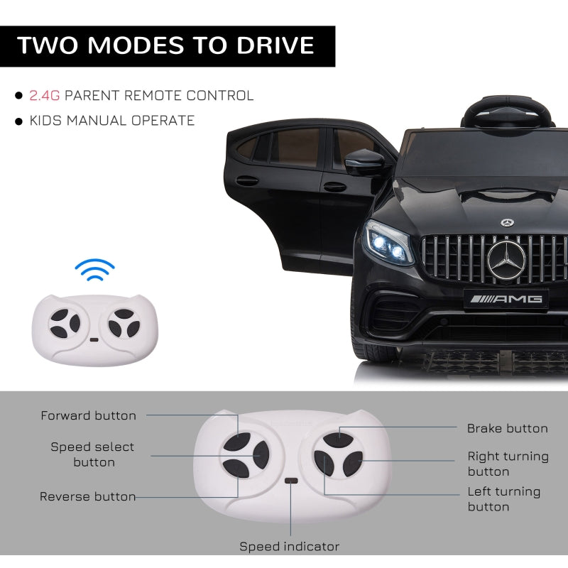 Mercedes Benz AMG 12V Kids Ride On Car - Black Electric Toy Vehicle for Boys & Girls | Outdoor Play, Birthday Gift, Pretend Driving Fun