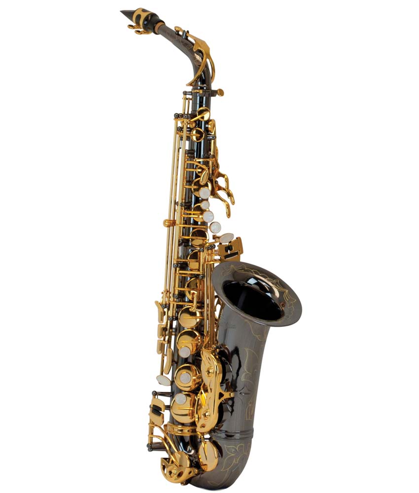 Antigua Winds AS4240BG PowerBell Professional Alto Saxophone - Black Nickel Body with Gold Keys - Perfect for Jazz, Concert & Marching Band Performances