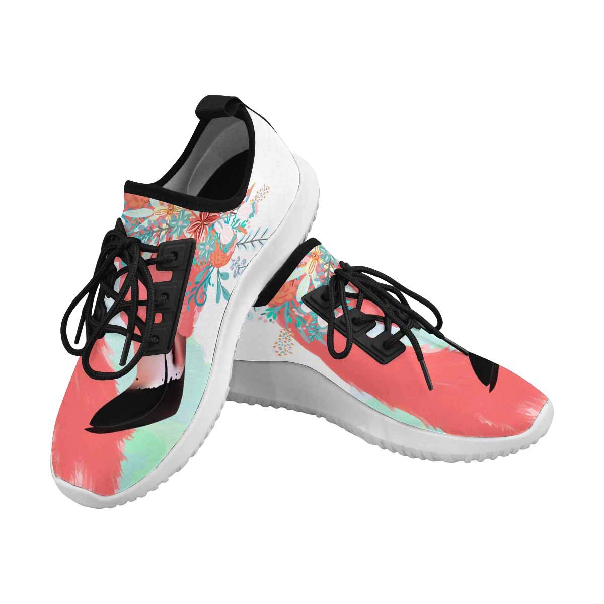 INTERESTPRINT Women's Running Shoes - Lightweight Gym Shoes for Indoor Workouts, Pink Flamingo Design | Perfect for Jogging, Fitness Training & Casual Wear