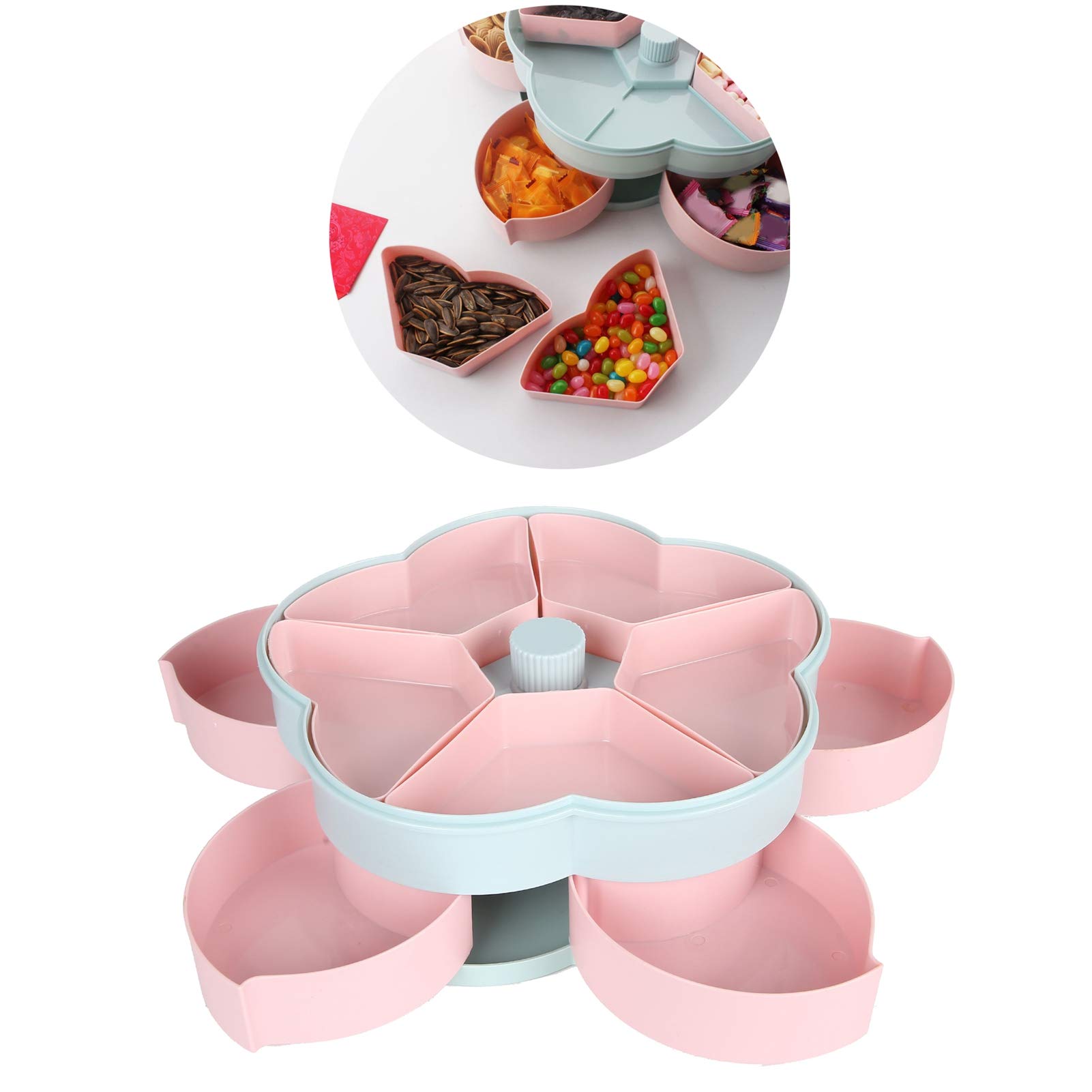 Petal-Shaped Snack Storage Tray - Reusable Snack Box for Candy, Nuts, Chips - Perfect for Home, Christmas Parties, and Holiday Gatherings