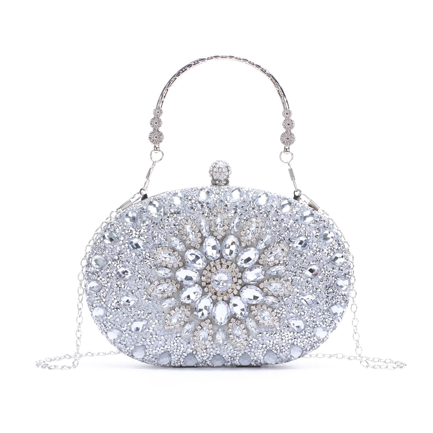 Sparkly Rhinestone Evening Clutch Purse for Women - Glitter Crystal Wedding Party Tote Bag - Perfect for Prom, Gala & Special Occasions