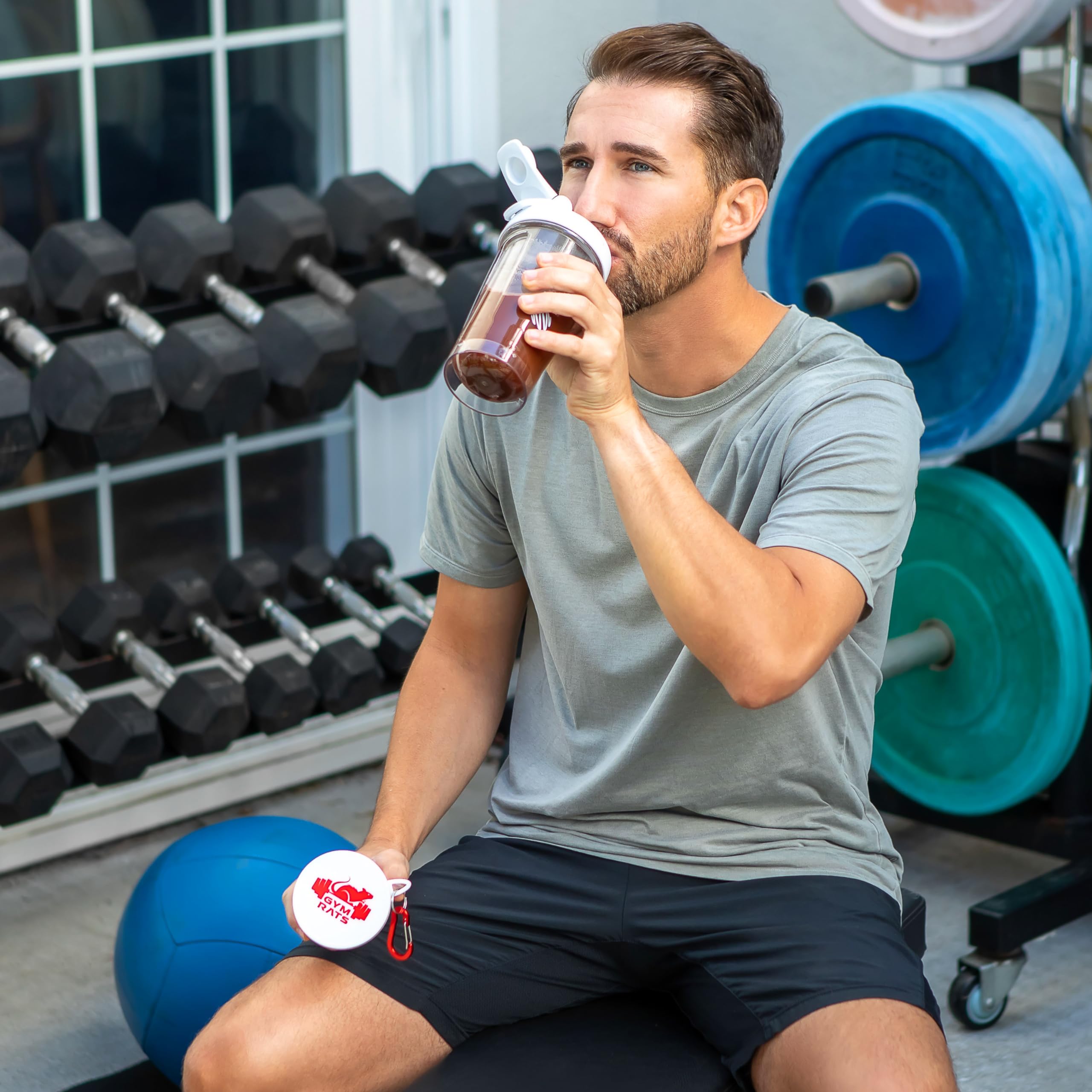 Premium Protein Powder Funnel Set - 4 Pack Leak-Proof Travel Containers with Carabiner & Reinforced Lids - Perfect for Gym, Workout Supplements & Shaker Bottles - Ideal for Bodybuilders & Fitness Enthusiasts On-The-Go